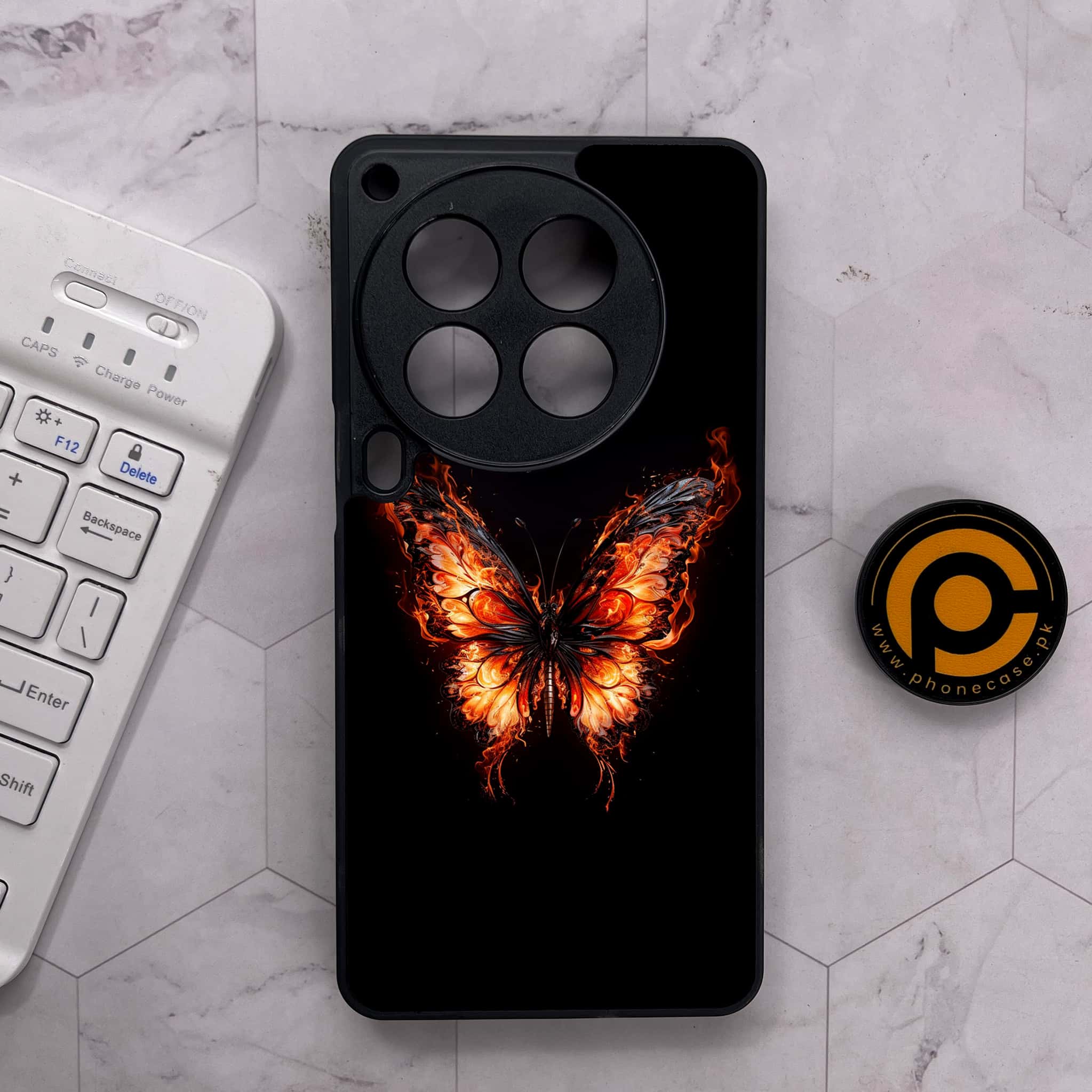 Tecno Camon 30 Premier - Butterflies Design Series - Premium Metal Printed soft Bumper shock Proof Case