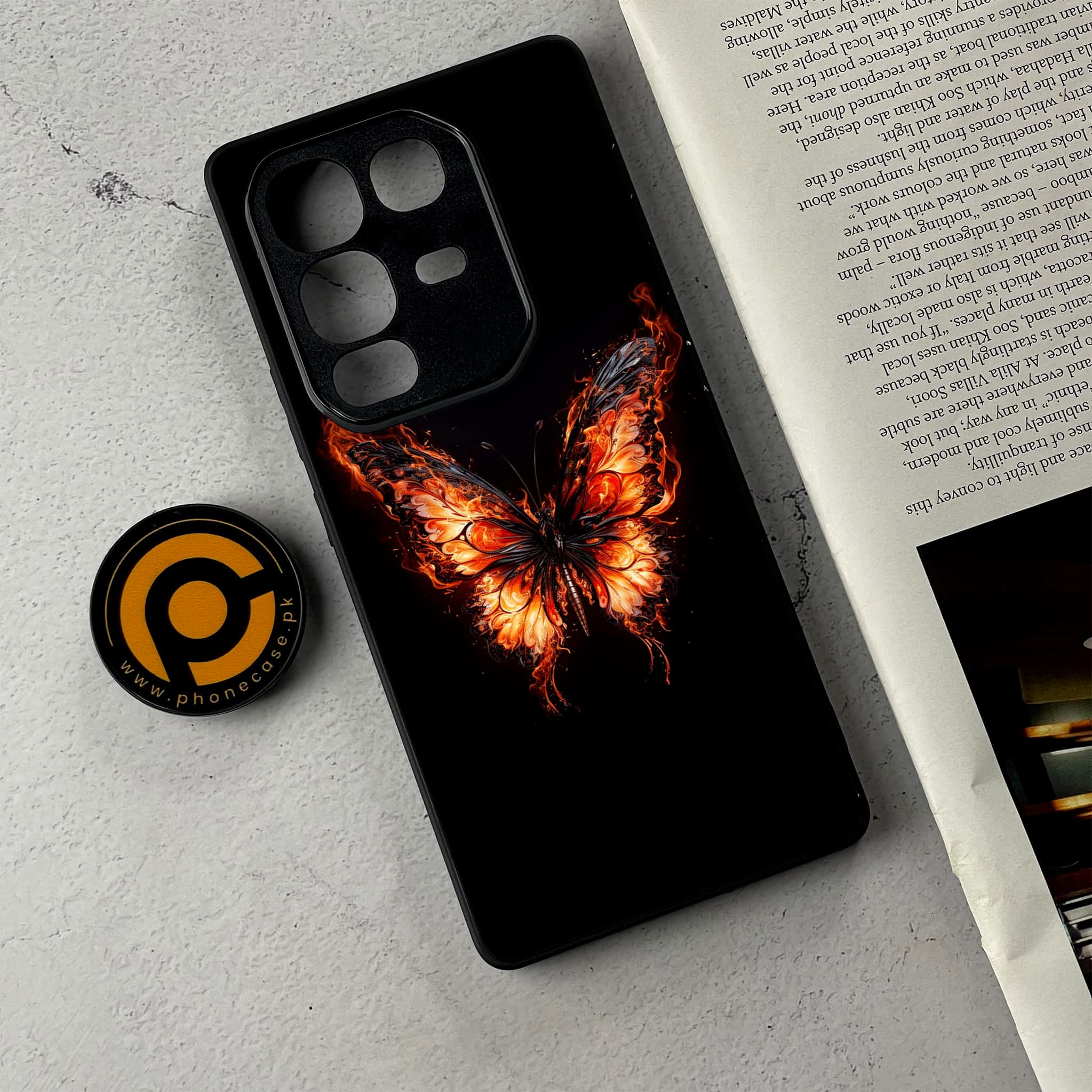 Infinix Note 50 Pro Plus - Butterflies Design Series - Premium Metal Printed Soft Bumper Shockproof Case