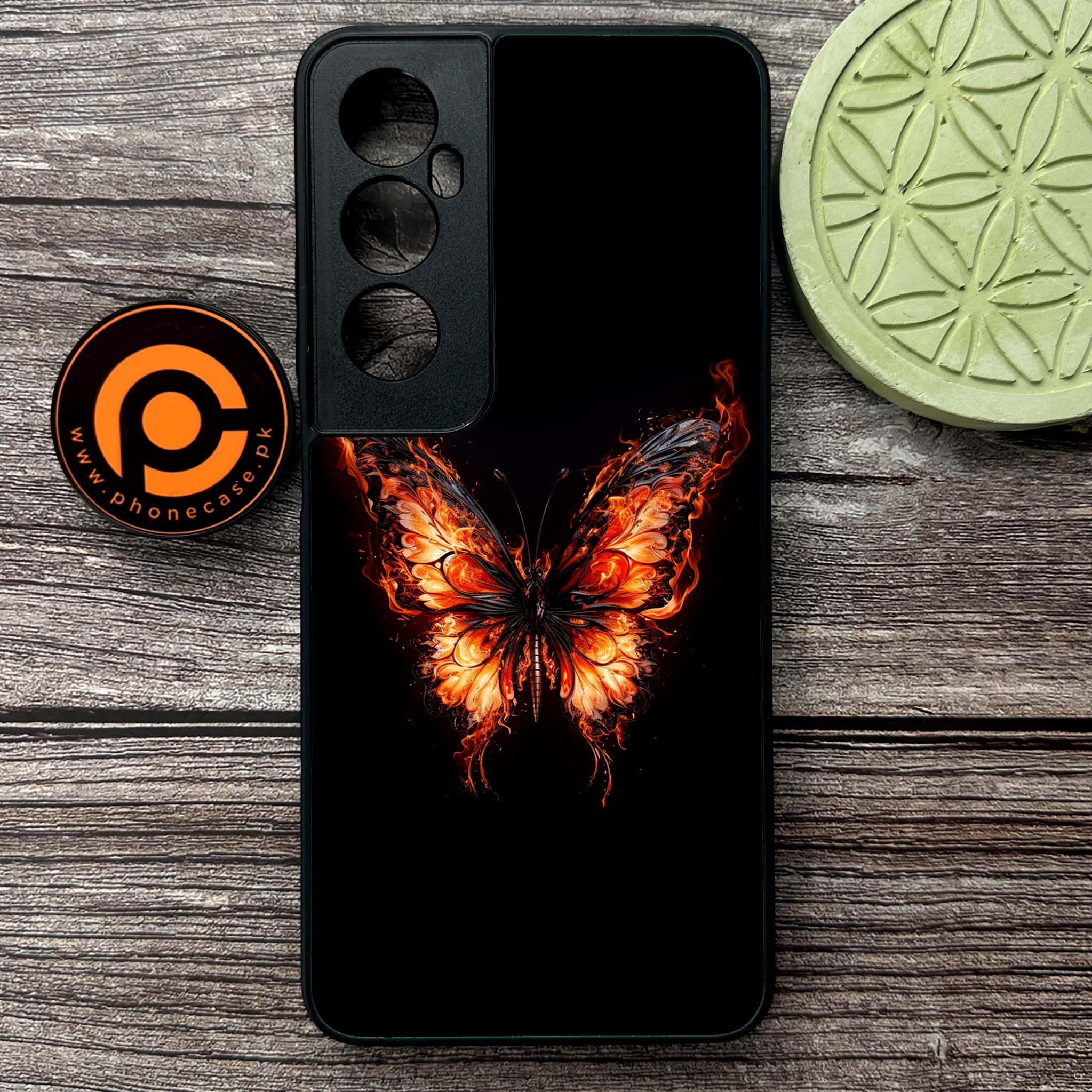 Realme C65  - Butterflies Design Series - Premium Metal Printed soft Bumper shock Proof Case