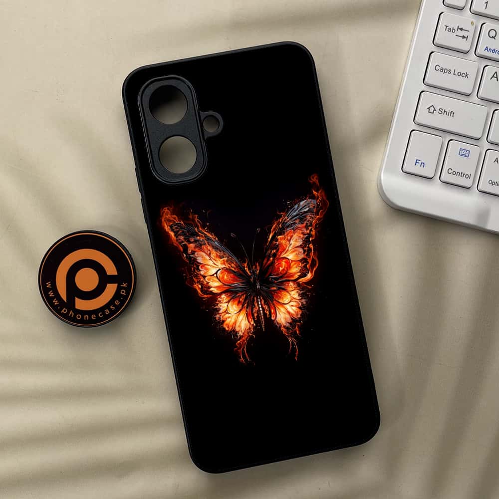 Tecno Spark Go 2 - Butterflies Design Series - Premium Metal Printed soft Bumper Shock Proof Case