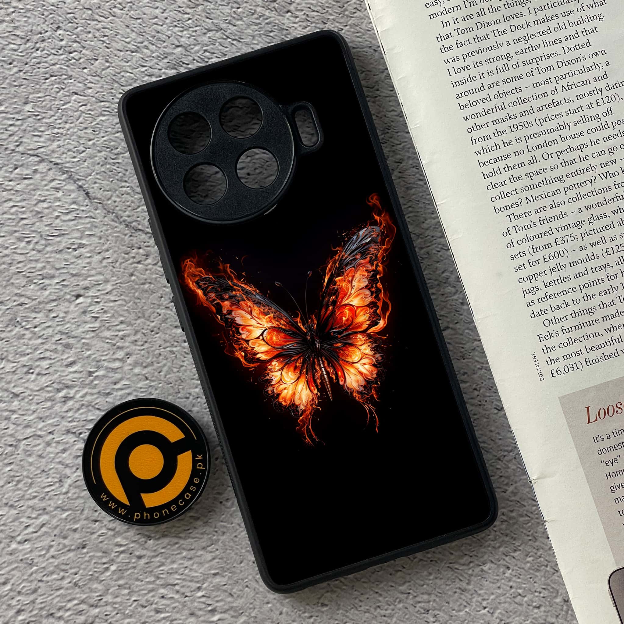 Tecno Spark 20 pro plus - Butterflies Design Series - Premium Metal Printed soft Bumper shock Proof Case
