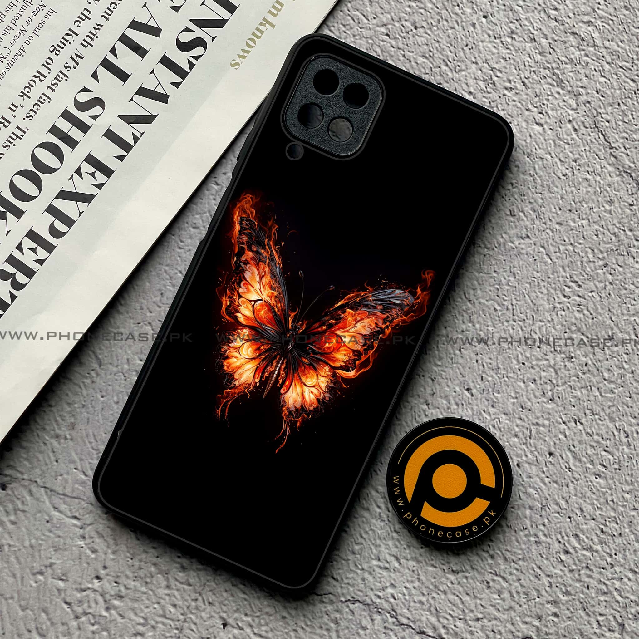 Samsung Galaxy A12 / A12 Nacho - Butterflies Design Series - Premium Printed Glass soft Bumper shock Proof Case