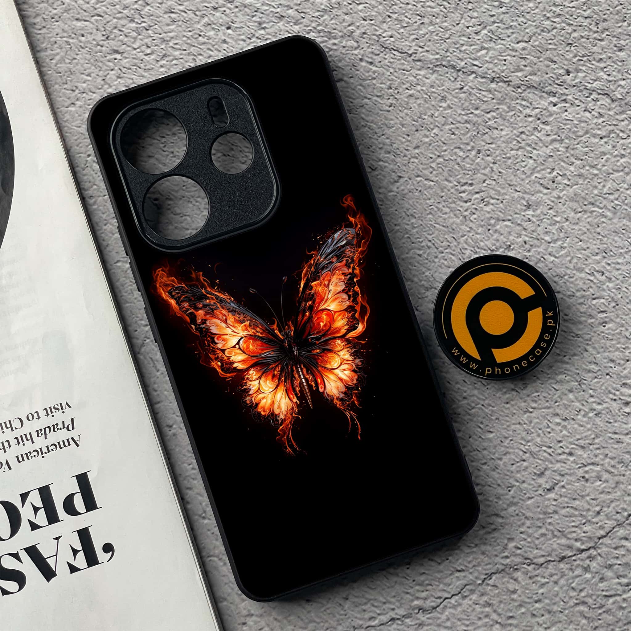Xiaomi Redmi Note 14 - Butterflies Design Series - Premium Printed Glass soft Bumper shock Proof Case