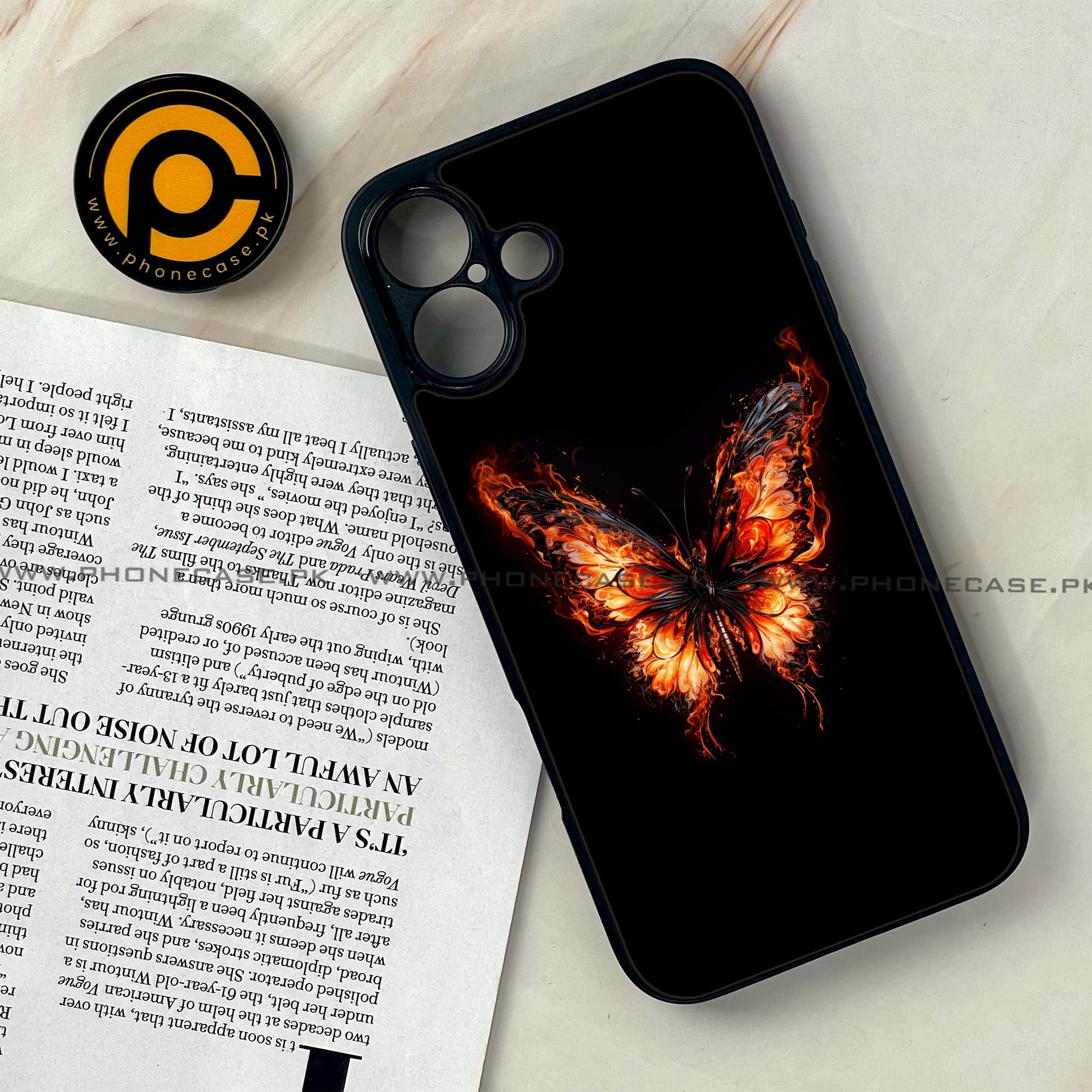 iPhone 16 Plus -   Butterflies Design - Premium Metal Printed soft Bumper shock Proof Case