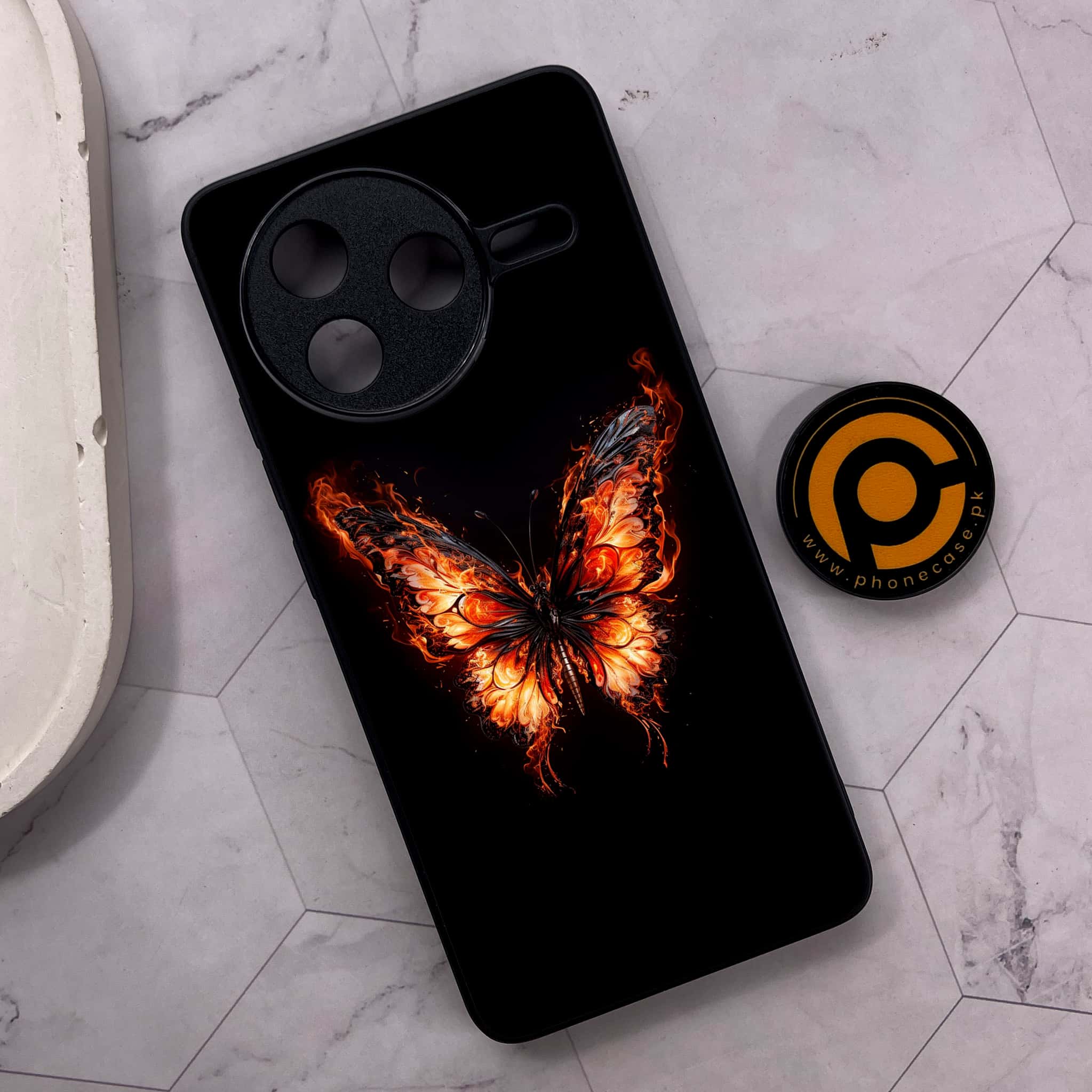 Xiaomi Poco F7 Pro 5G - Butterflies Design Series - Premium Metal Printed soft Bumper shock Proof Case