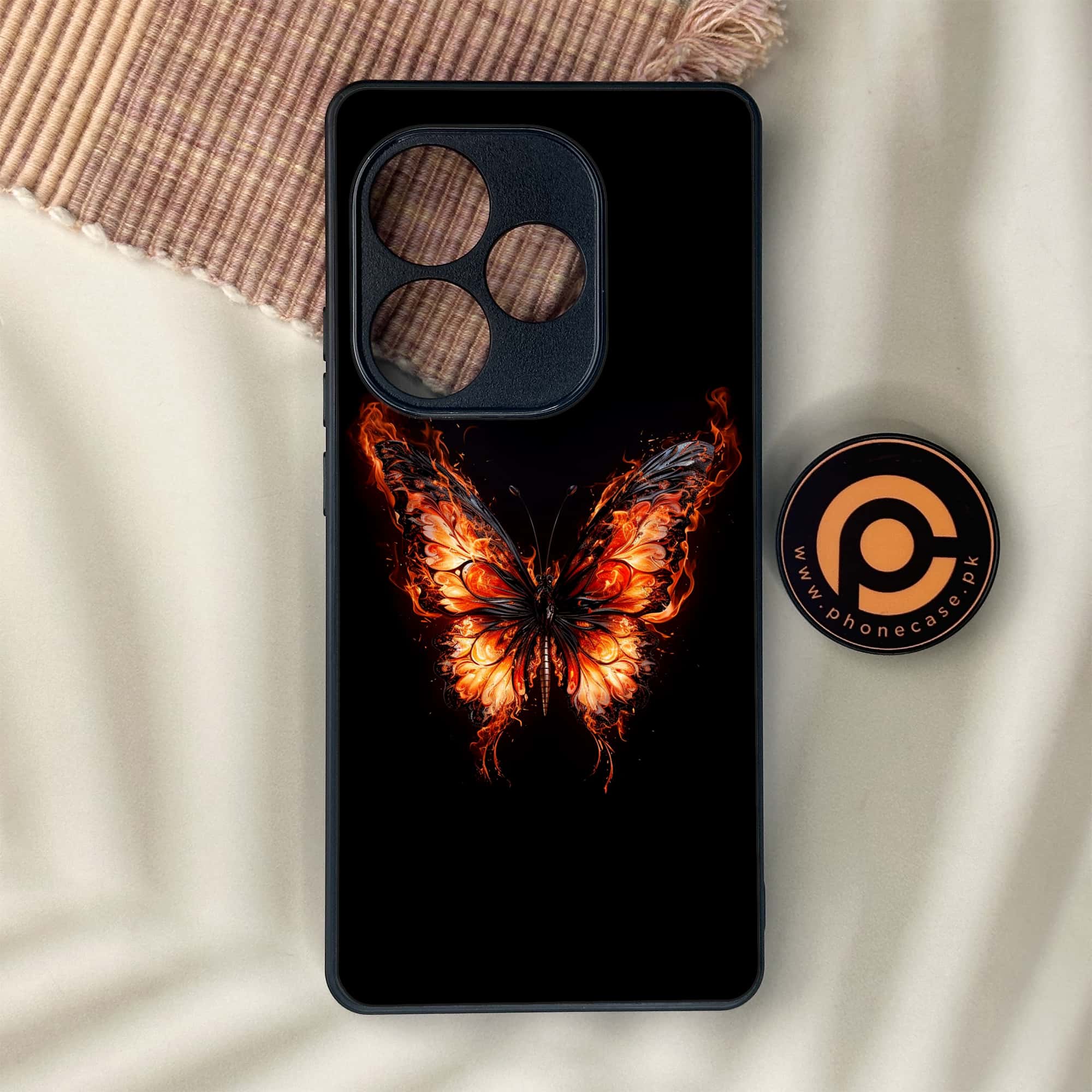 Realme GT 6 - Butterflies Design Series - Premium Metal Printed soft Bumper shock Proof Case