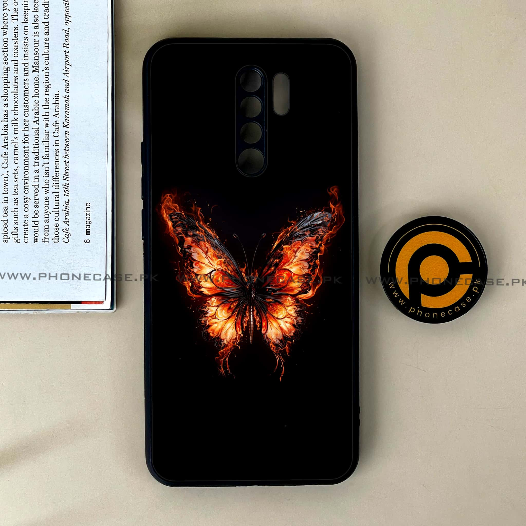 Xiaomi Redmi 9 - Butterflies Design Series - Premium Printed Glass soft Bumper shock Proof Case