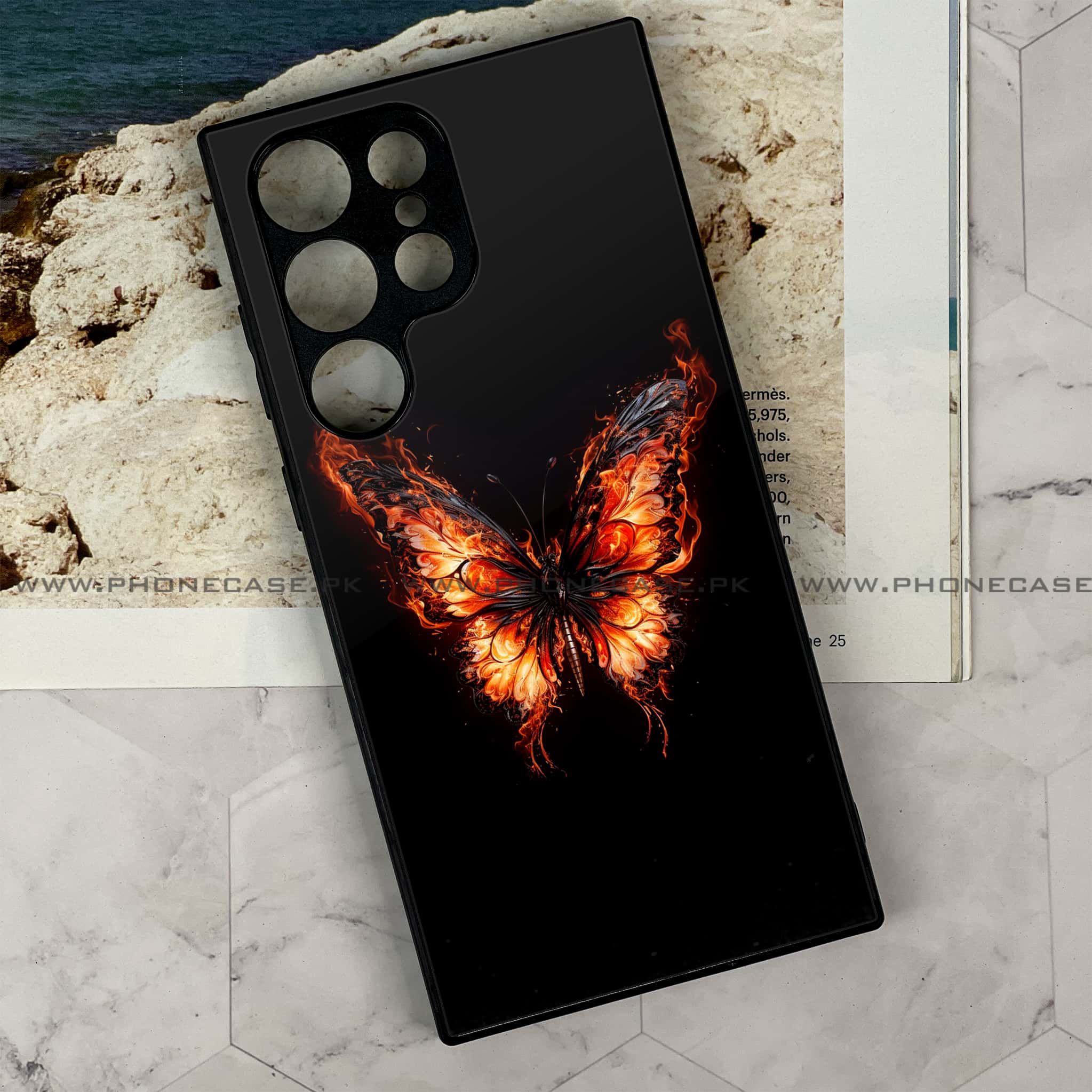 Samsung Galaxy S24 Ultra - Butterflies Design Series - Premium Metal Printed soft Bumper shock Proof Case