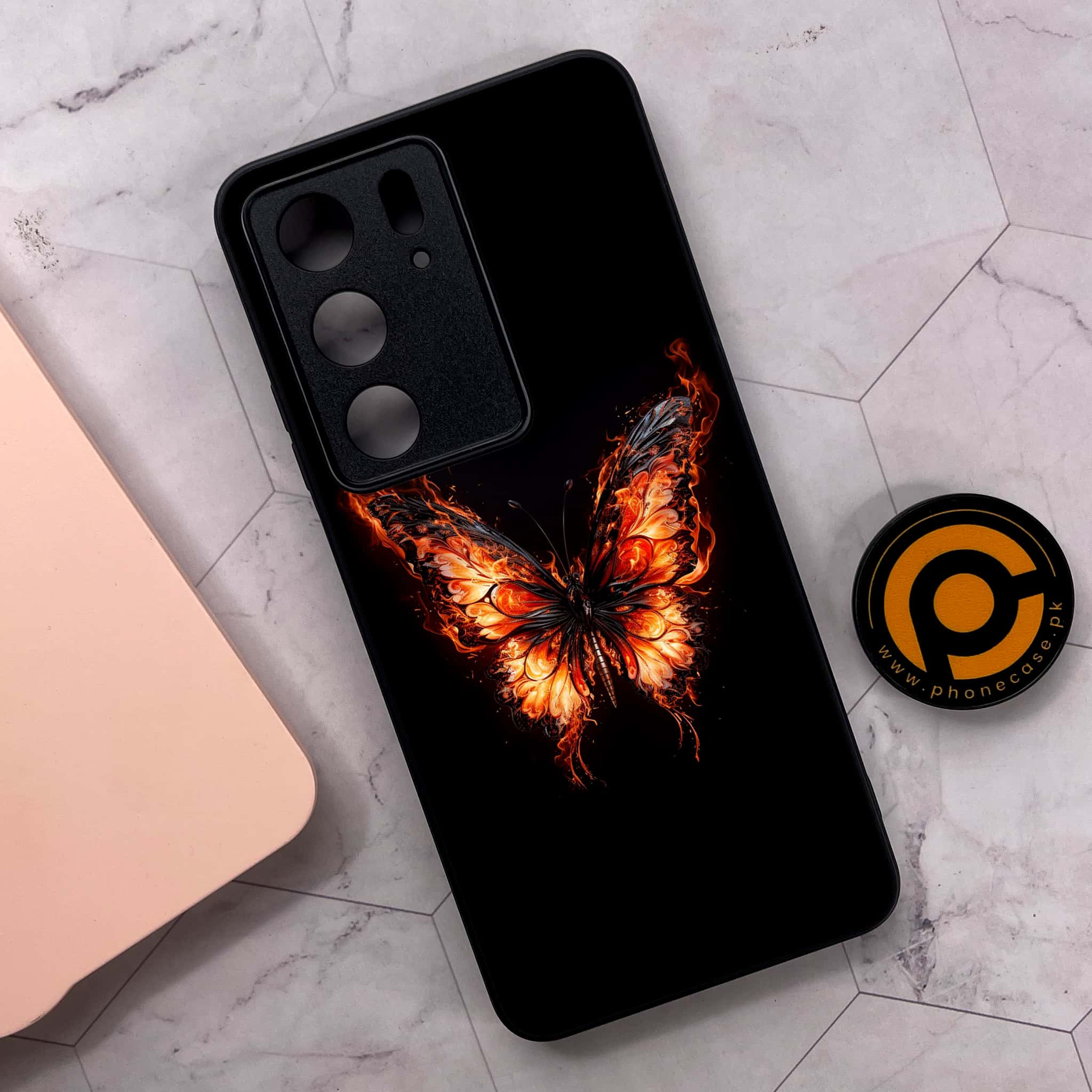 Realme C75x 4G - Butterflies Design Series - Premium Metal Printed soft Bumper shock Proof Case