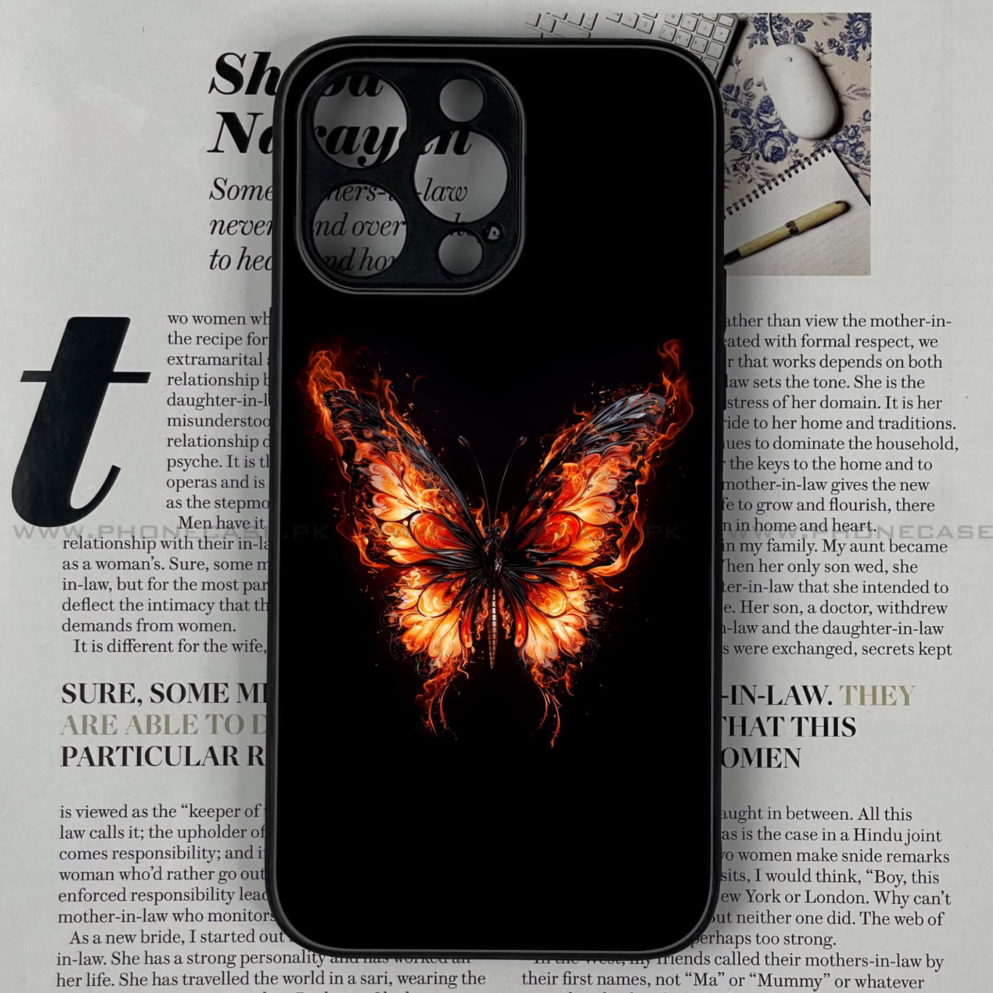iPhone 14 Pro Max - Butterflies Design Series - Premium Metal Printed soft Bumper shock Proof Case