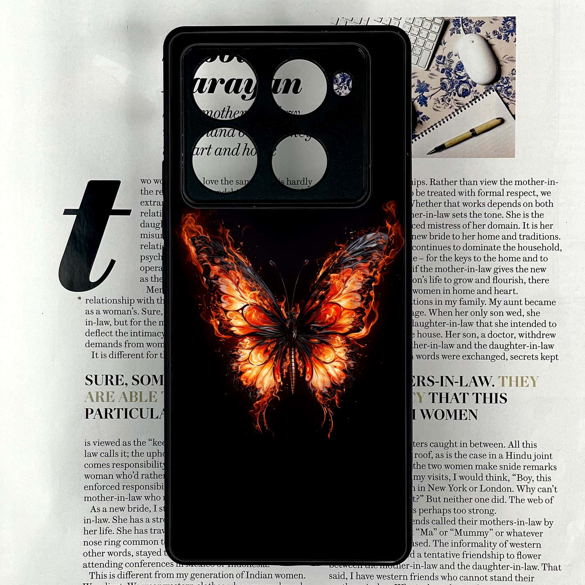 Infinix Note 40 Pro Plus - Butterflies Design Series - Premium Metal Printed soft Bumper shock Proof Case
