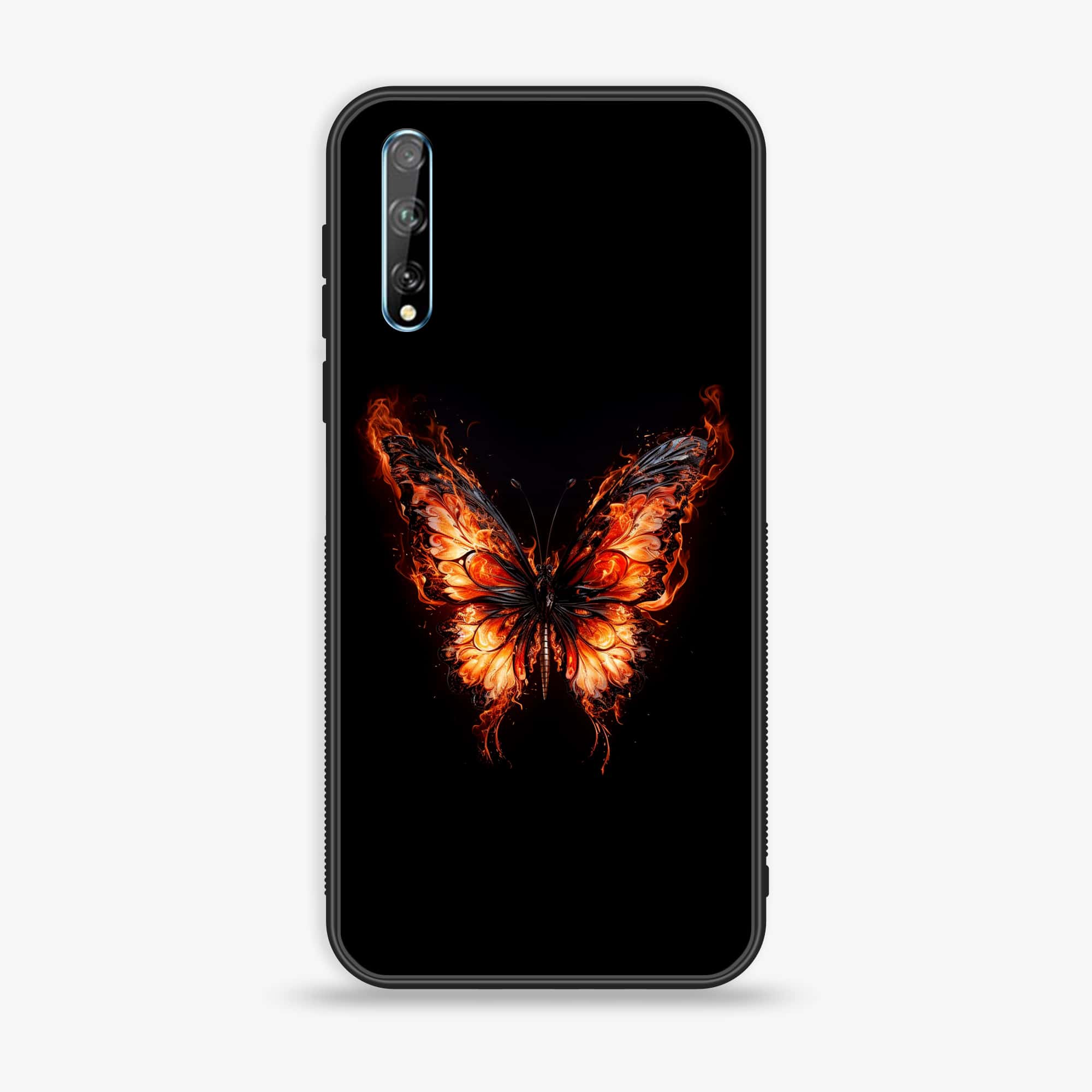 Huawei Y8p - Butterflies Design Series - Premium Printed Glass soft Bumper shock Proof Case