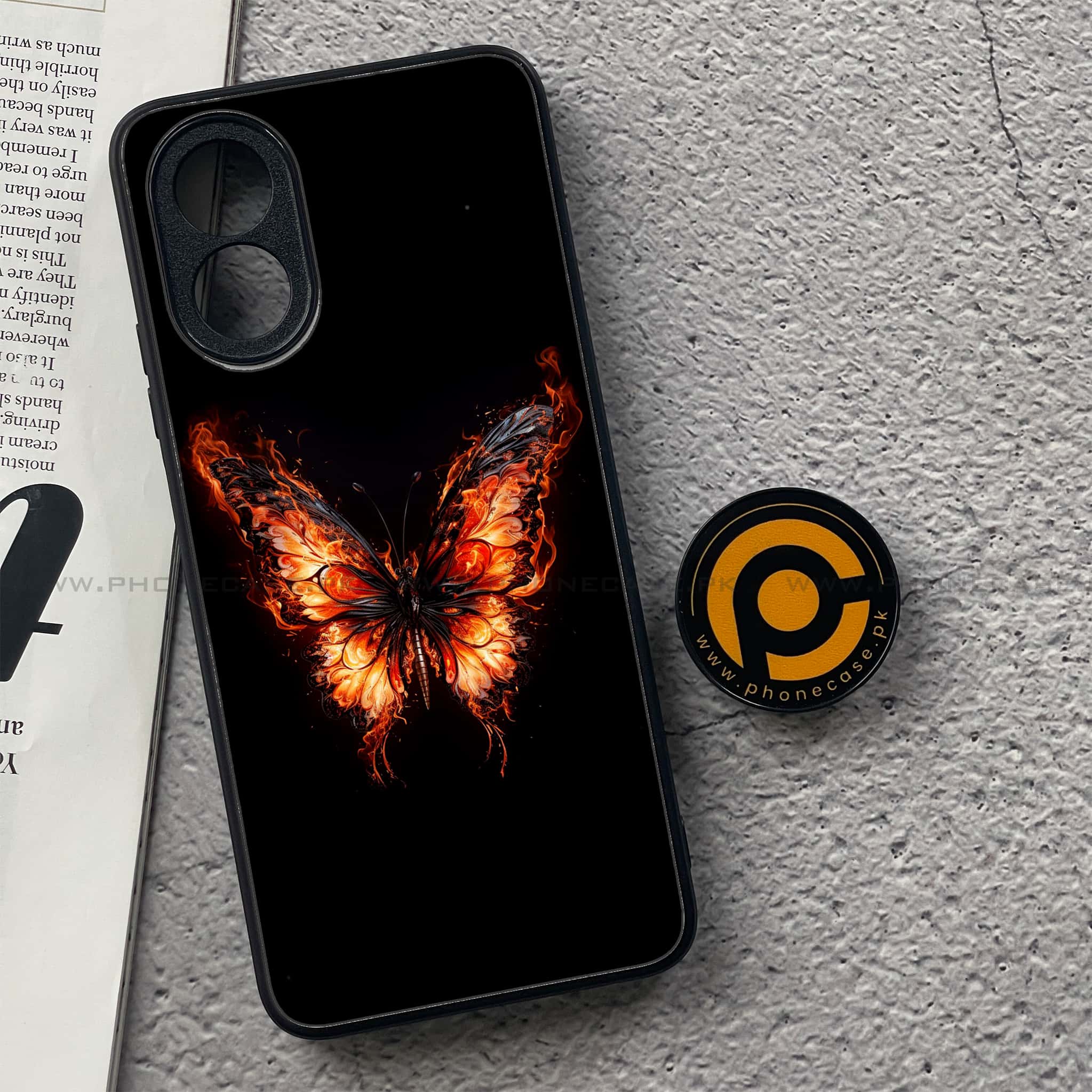 Oppo A18 4G - Butterflies Design Series - Premium Metal  Printed soft Bumper shock Proof Case