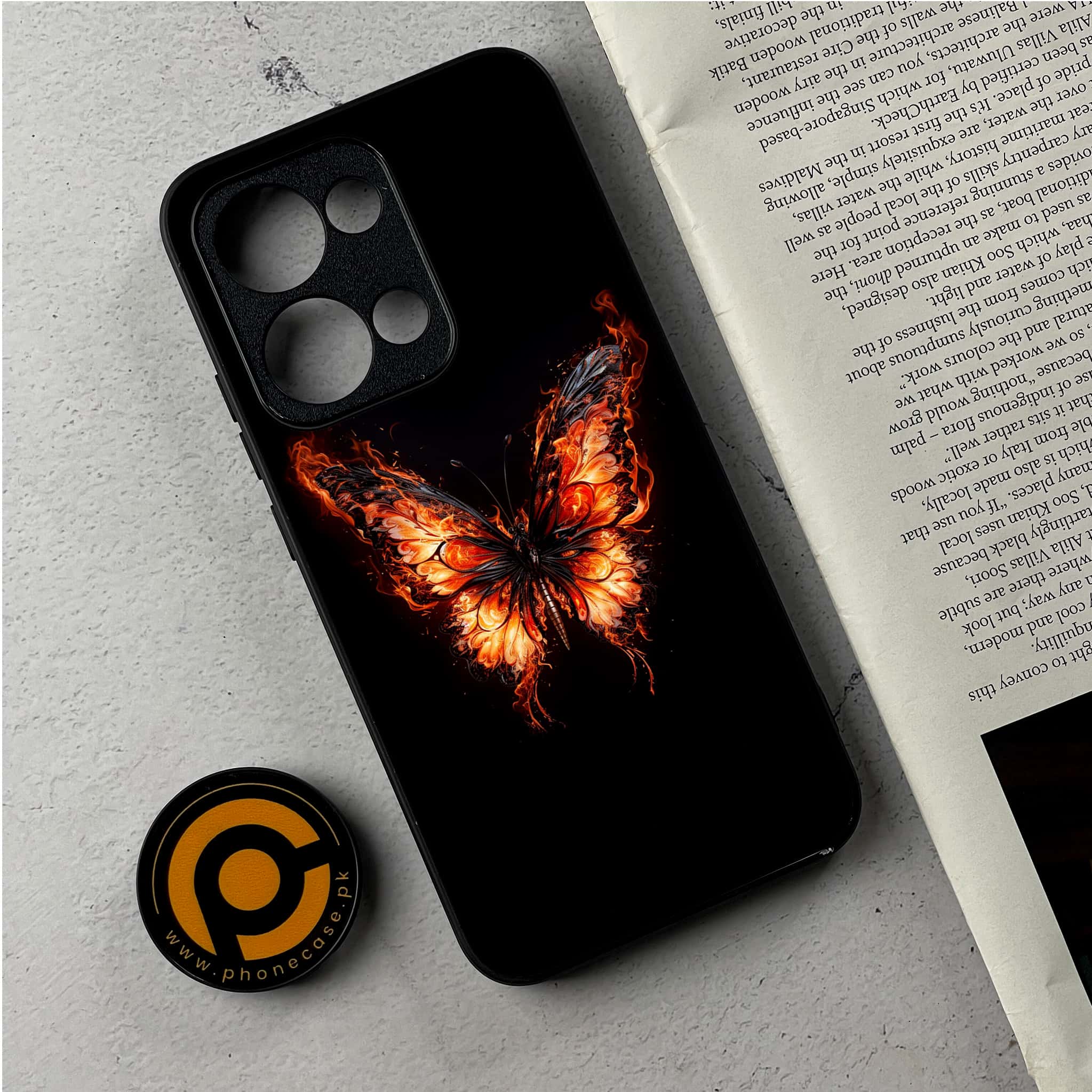 Oppo Reno 13 - Butterflies Design Series - Premium Metal Printed Soft Bumper Shockproof Case