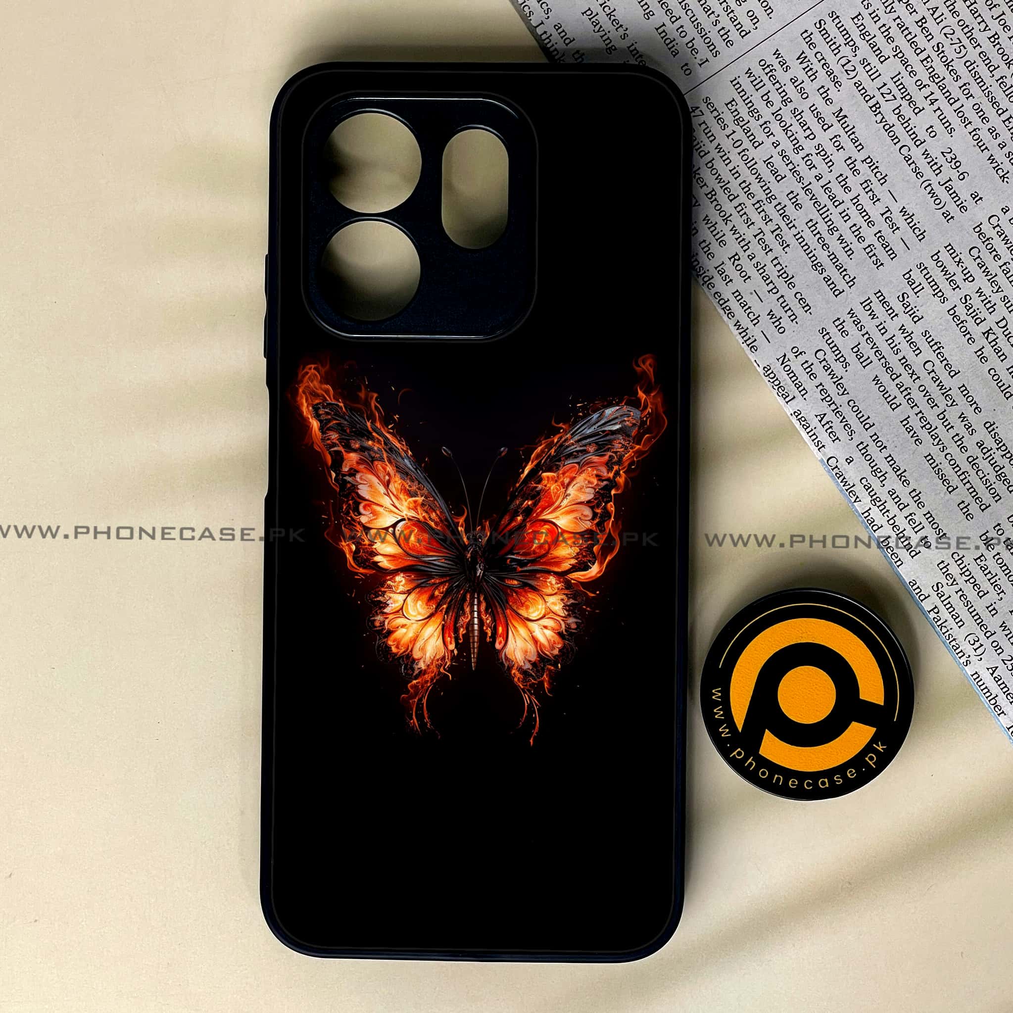 Infinix Smart 9 HD - Butterflies Design - Premium Metal Printed soft Bumper shock Proof Case
