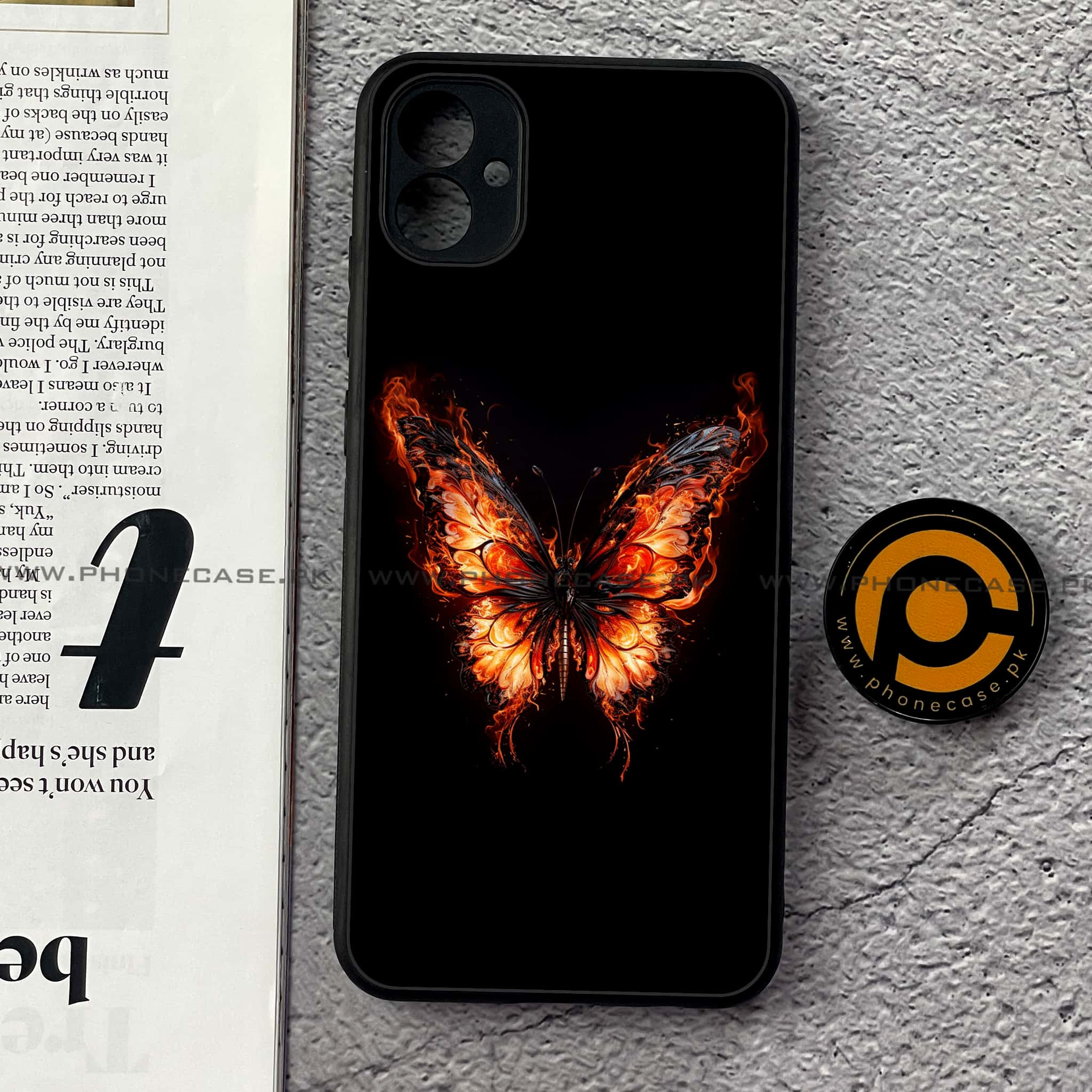 Samsung Galaxy A04e - Butterflies Design - Premium Printed Glass soft Bumper shock Proof Case