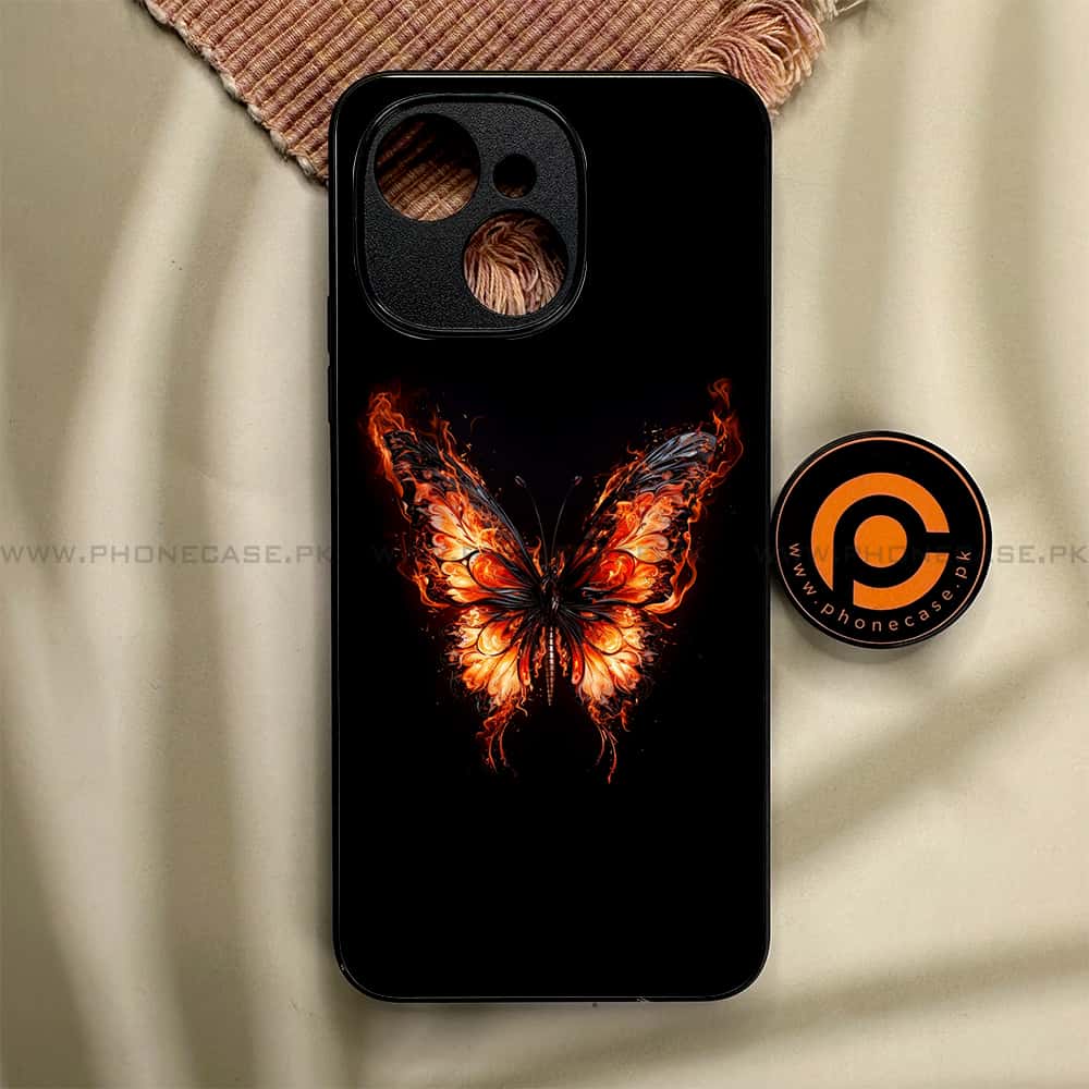 Tecno Spark 40C - Butterflies Design Series - Premium Metal Printed soft Bumper shock Proof Case