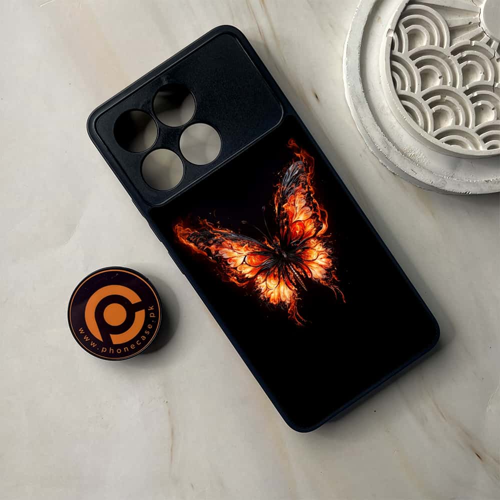 Xiaomi Poco F6 Pro - Butterflies Design Series - Premium Metal Printed soft Bumper shock Proof Case