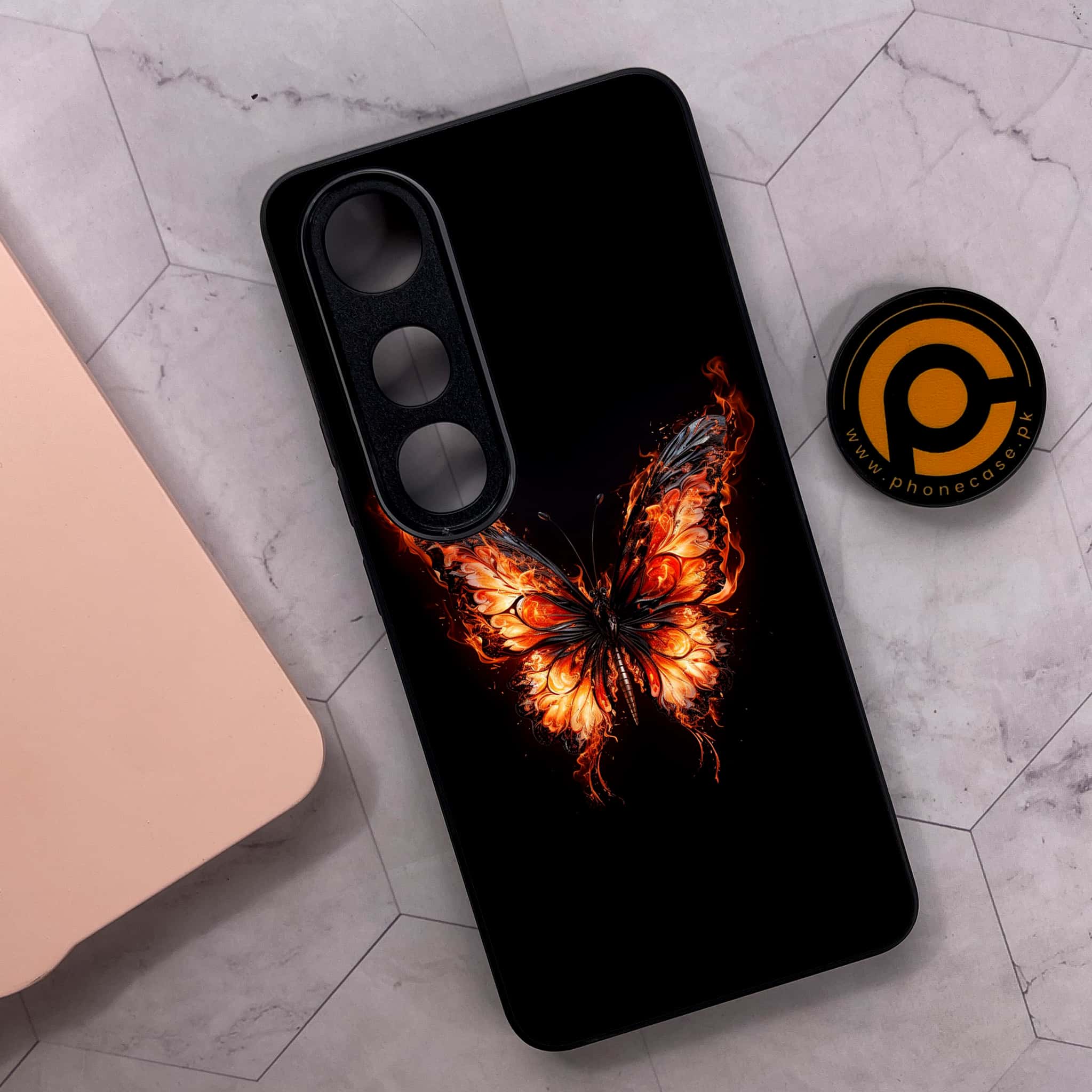 Vivo V50 Lite - Butterflies Design Series - Premium Metal Printed soft Bumper shock Proof Case