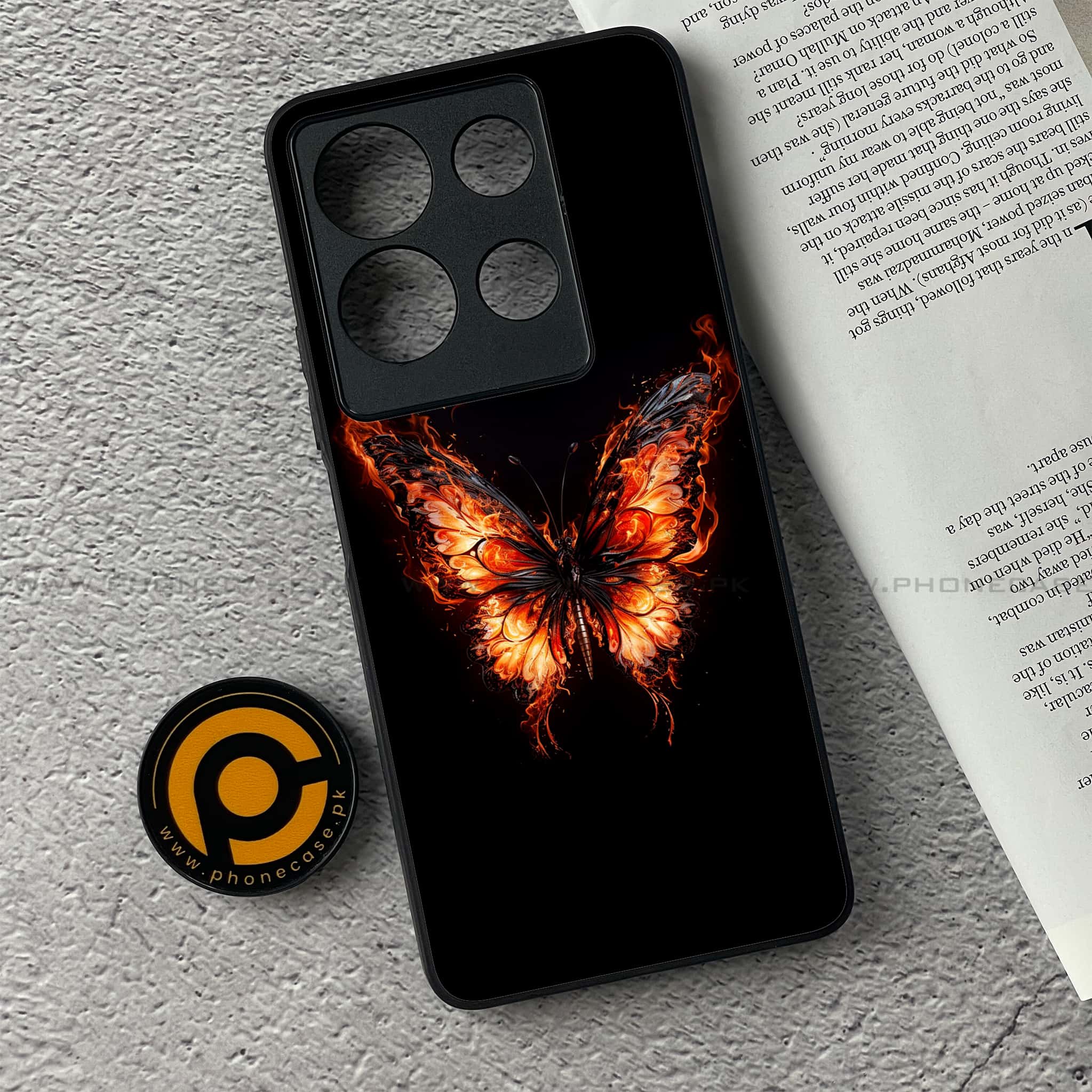 Infinix Note 30 - Butterflies Design Series - Premium Printed Glass soft Bumper shock Proof Case