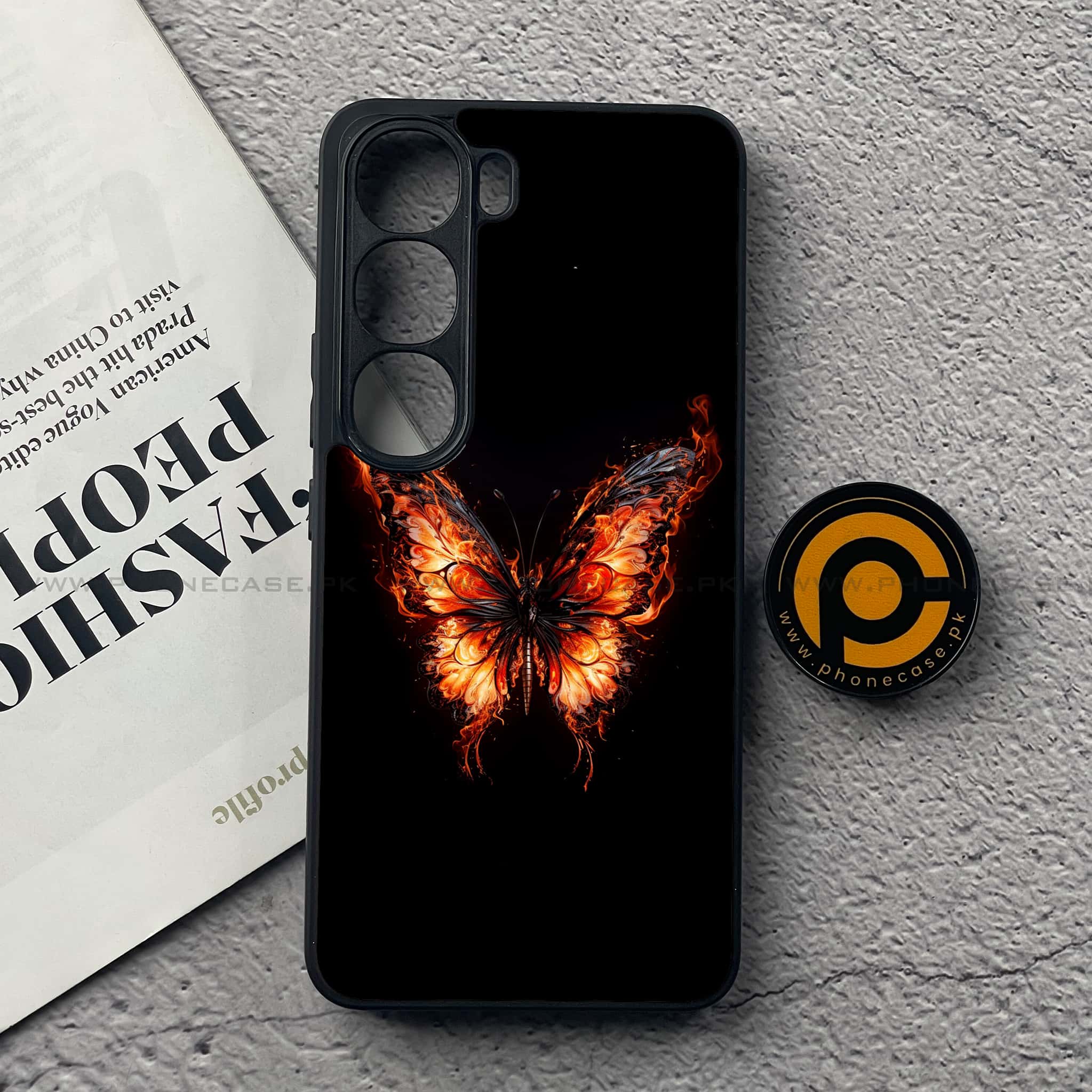 Vivo V40 Lite (IDN) - Butterflies Design Series - Premium Metal Printed soft Bumper Shock Proof Case