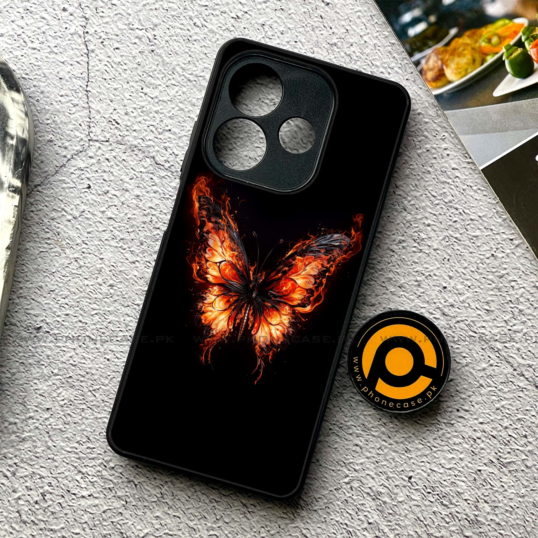 Oppo A5 Pro - Butterflies Design - Premium Metal Printed soft Bumper shock Proof Case  Biohazard Sign Series