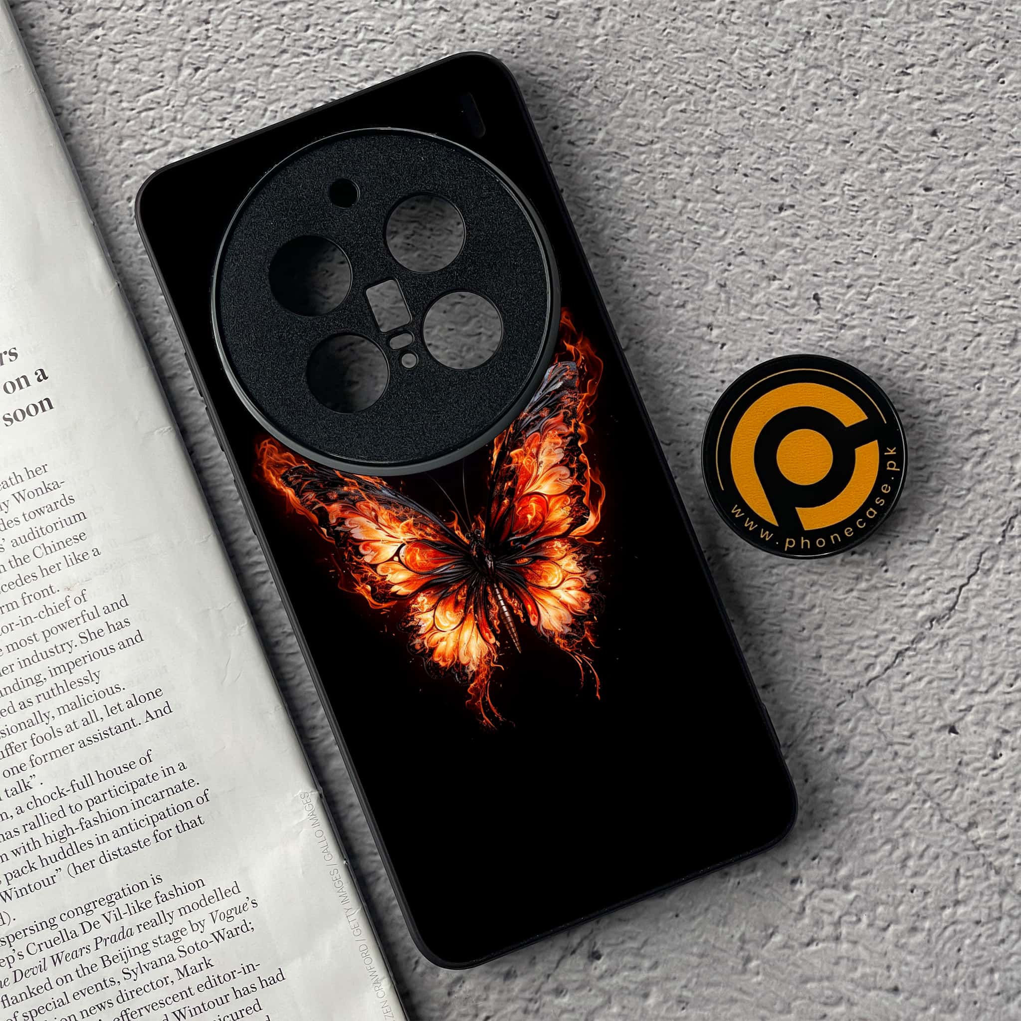 Vivo X200 Pro - Butterflies Design Series - Premium Metal  Printed soft Bumper shock Proof Case