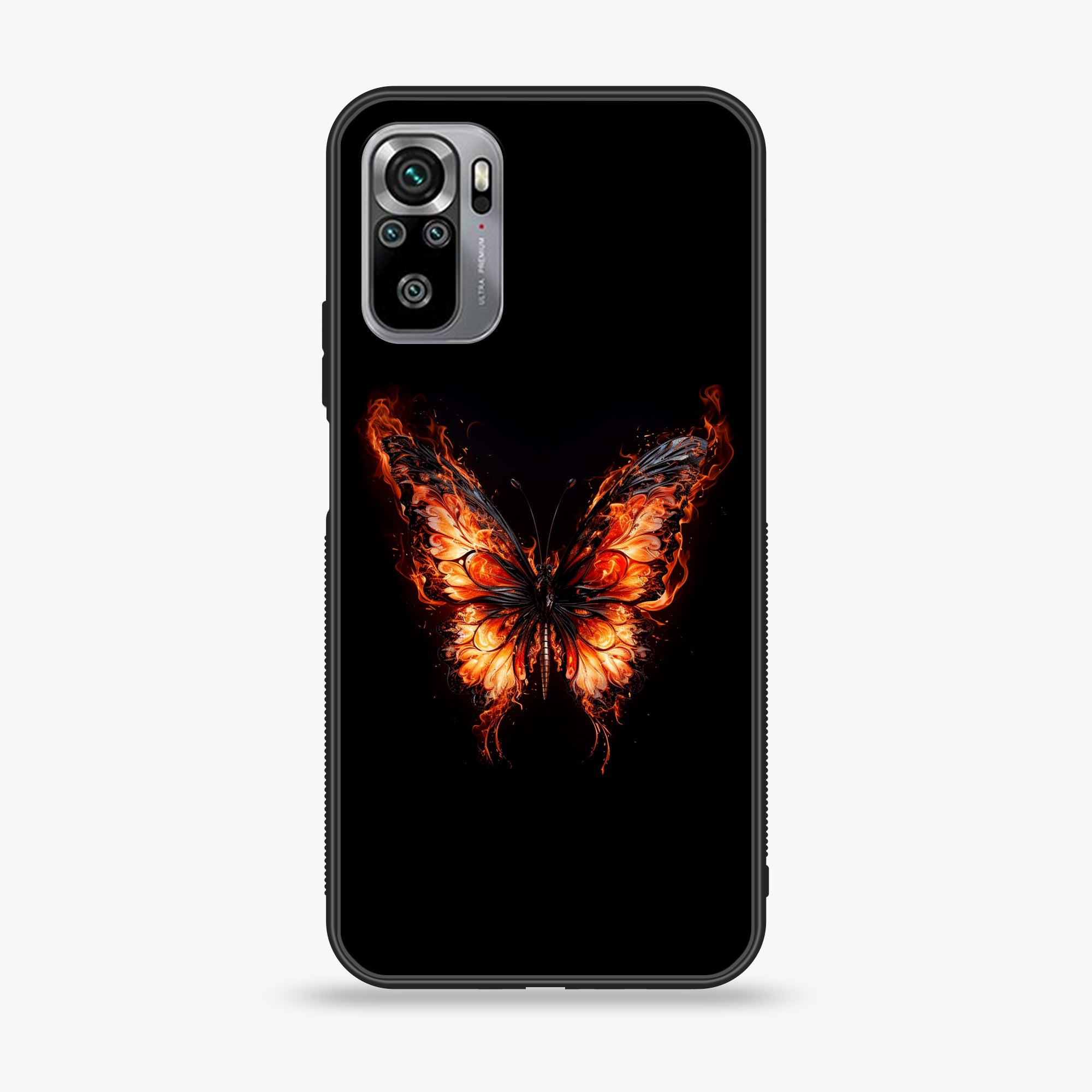 Xiaomi Redmi Note 10S- Butterflies Design Series - Premium Printed Glass soft Bumper shock Proof Case