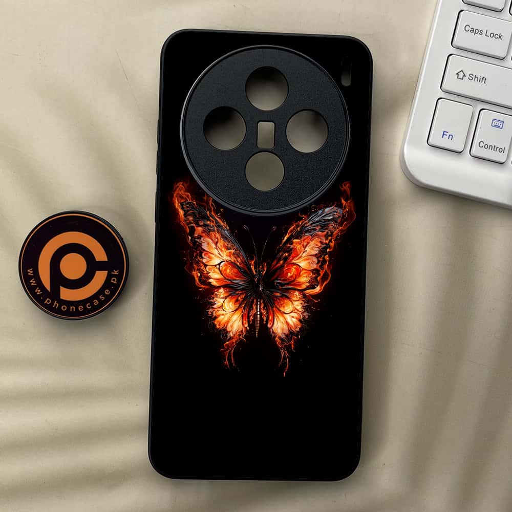 Vivo X200 - Butterflies Design Series - Premium Metal  Printed soft Bumper shock Proof Case