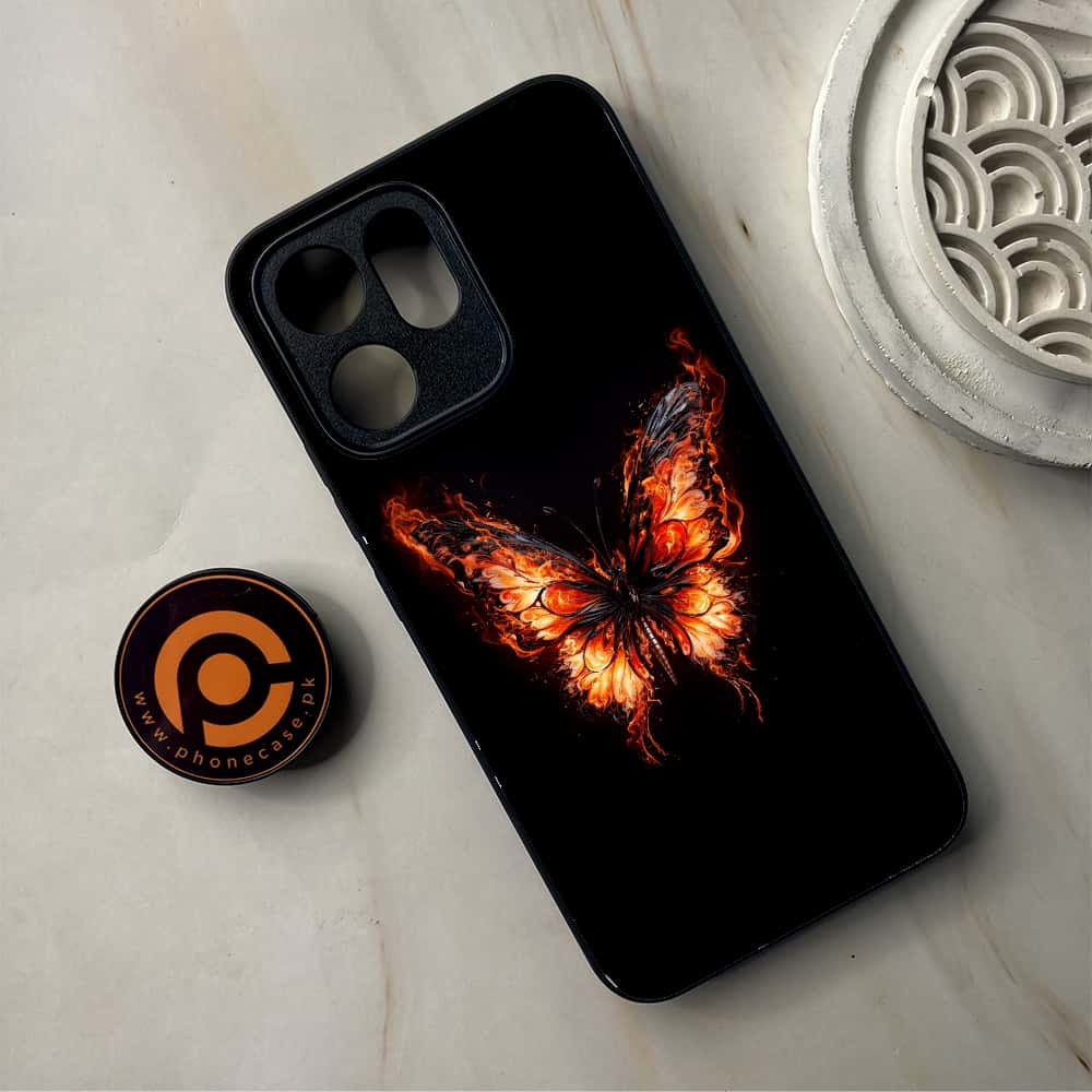Oppo Reno 14F - Butterflies Design Series - Premium Metal Printed Soft Bumper Shockproof Case
