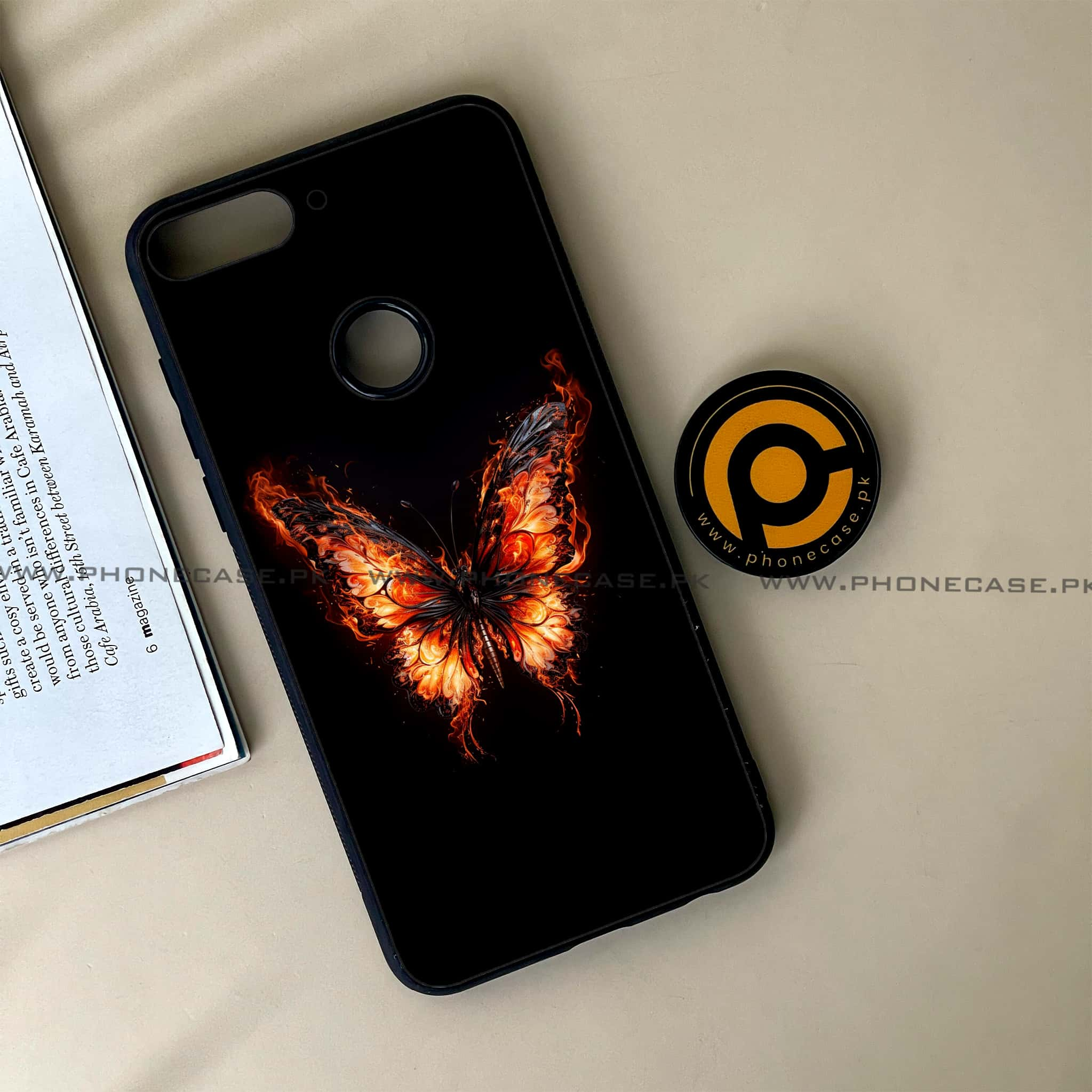 Huawei Y7 Prime (2018) - Butterflies Design Series - Premium Printed Glass soft Bumper shock Proof Case