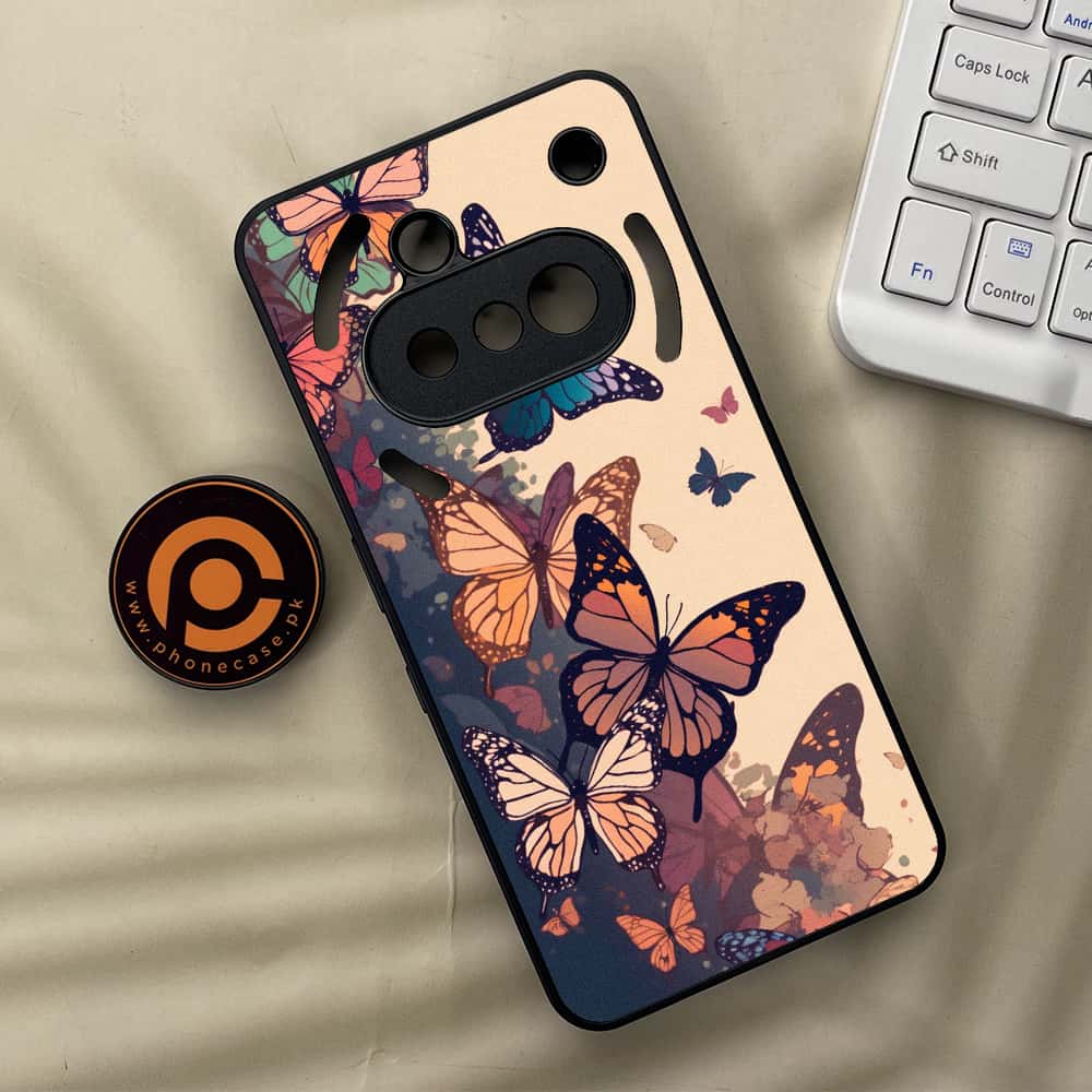Nothing Phone 3a - Butterflies Design Series - Premium Metal  Printed soft Bumper shock Proof Case