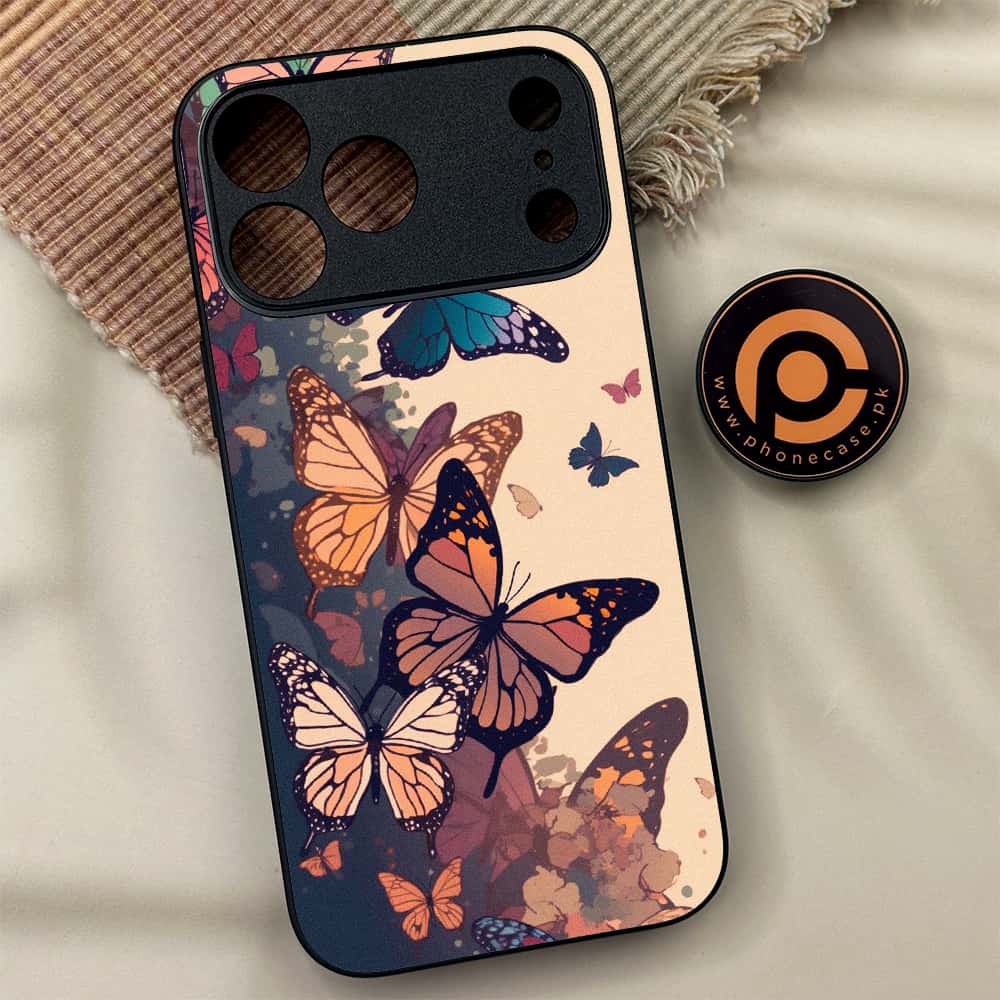 iPhone 17 Pro Max - Butterflies Design Series - Premium Metal Printed soft Bumper shock Proof Case