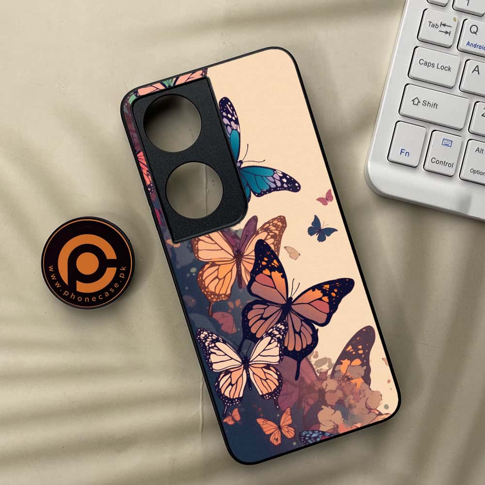 Honor X7b - Butterflies Design Series - Premium Metal  Printed soft Bumper shock Proof Case