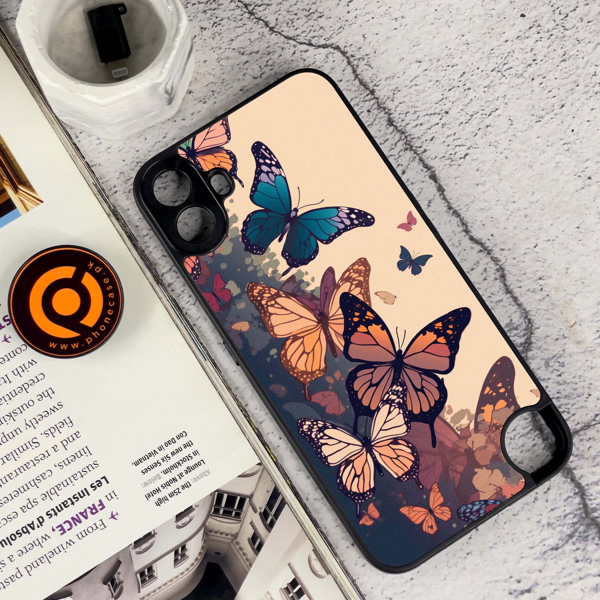 Nothing CMF Phone 1 - Butterflies Design Series - Premium Metal Printed soft Bumper Shock Proof Case