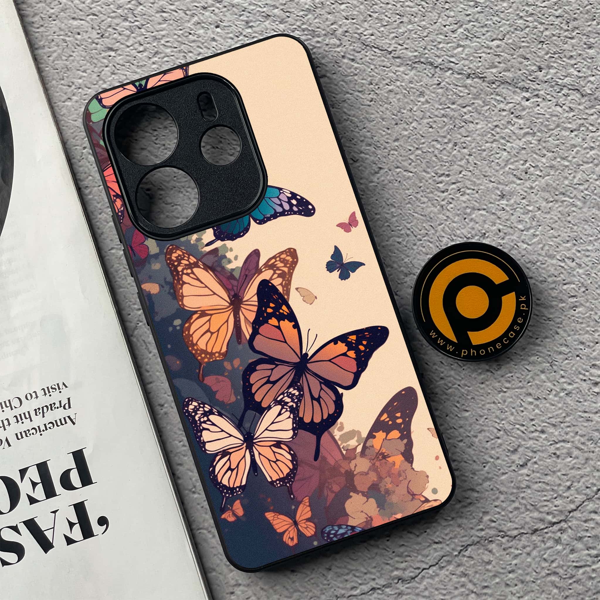 Xiaomi Redmi Note 14 - Butterflies Design Series - Premium Printed Glass soft Bumper shock Proof Case