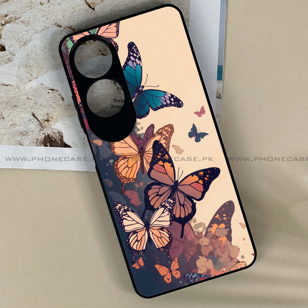 Oppo A60 - Butterflies Design 6 - Premium Printed Metal soft Bumper shock Proof Case CS-17774