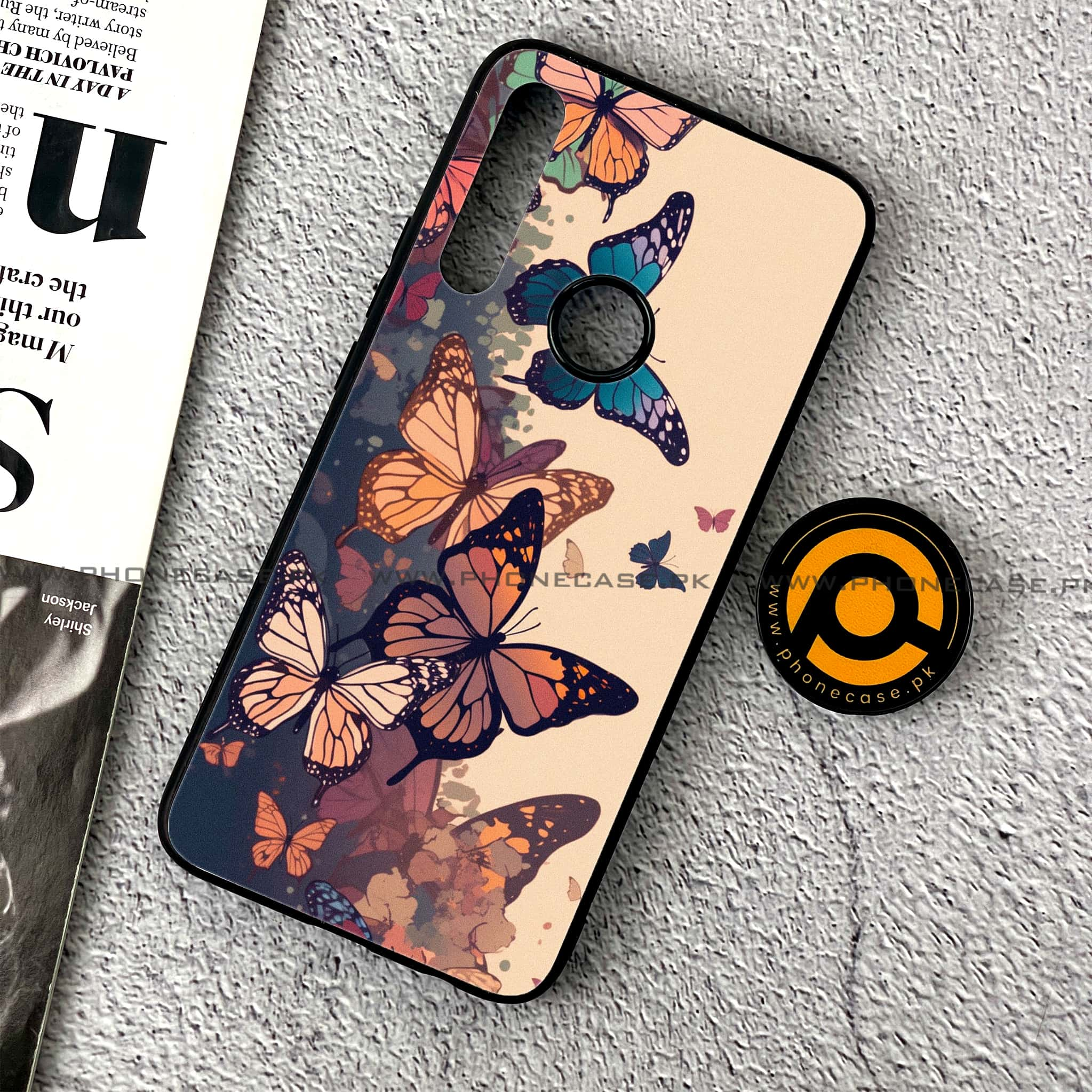 Huawei Y9 Prime (2019) - Butterflies Design Series - Premium Printed Glass soft Bumper shock Proof Case