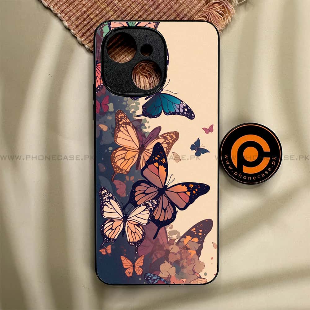 Tecno Spark 40C - Butterflies Design Series - Premium Metal Printed soft Bumper shock Proof Case