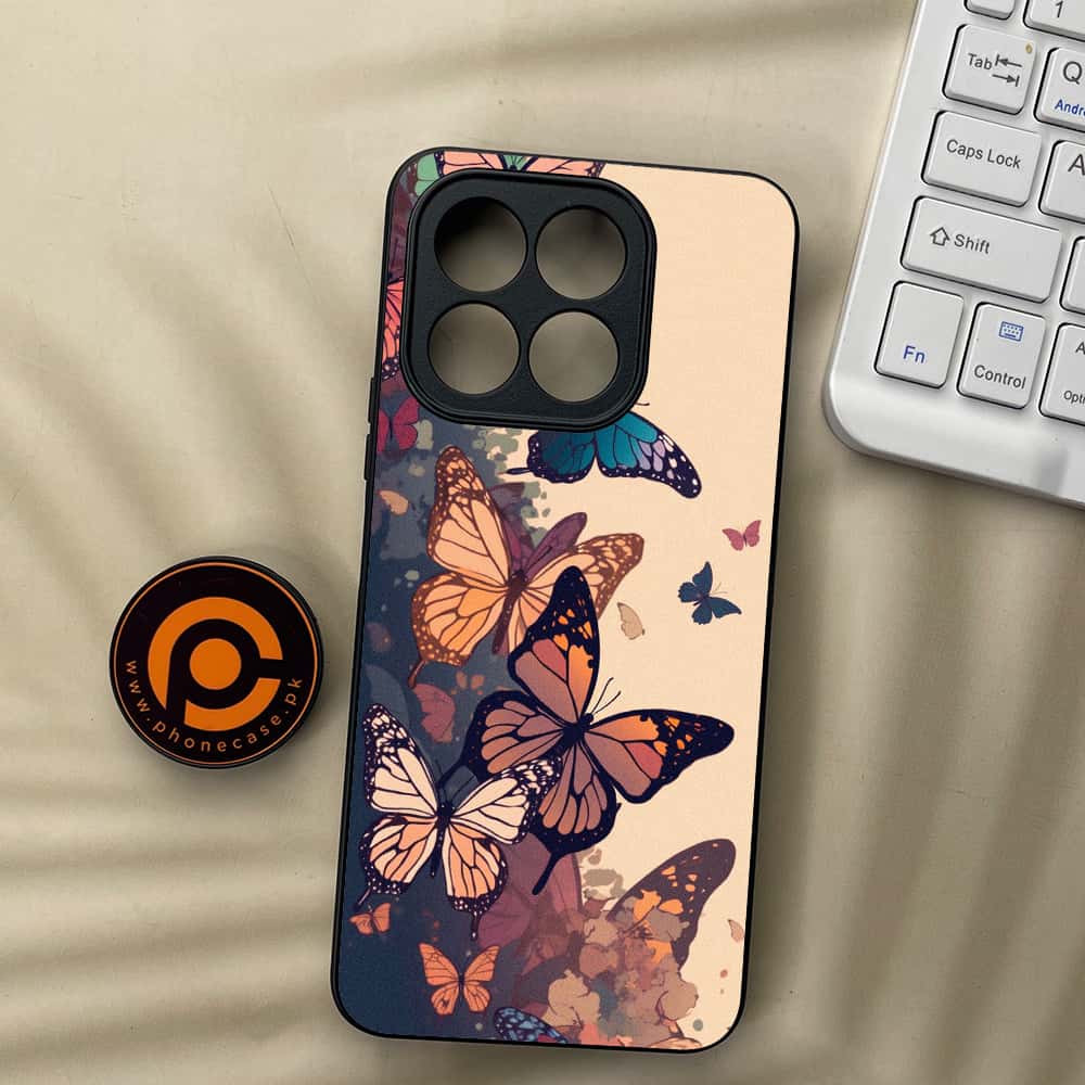 Honor X5b Plus - Butterflies Design Series - Premium Metal  Printed soft Bumper shock Proof Case