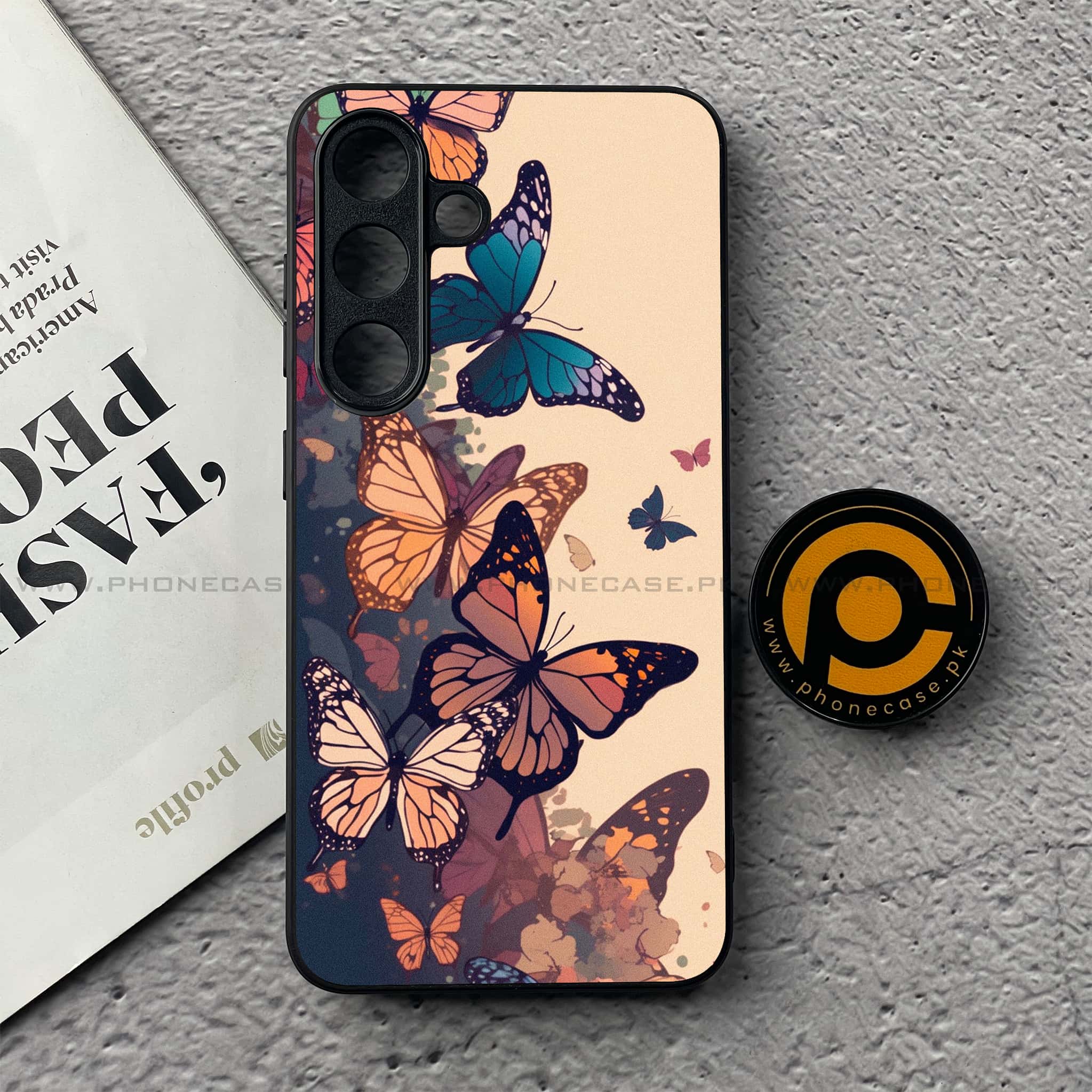 Samsung Galaxy S25 FE - Butterflies Design Series - Premium Metal Printed soft Bumper shock Proof Case