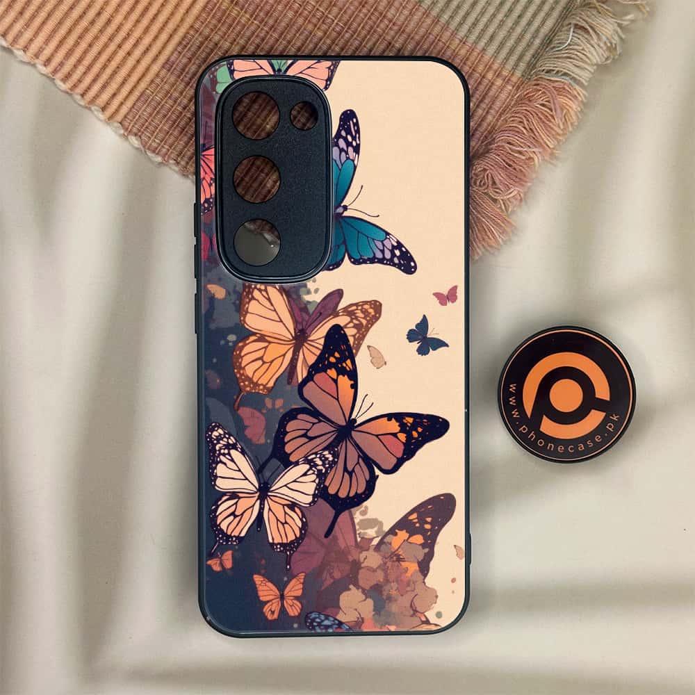 Tecno Spark 40 Pro Plus - Butterflies Design Series - Premium Metal Printed soft Bumper shock Proof Case