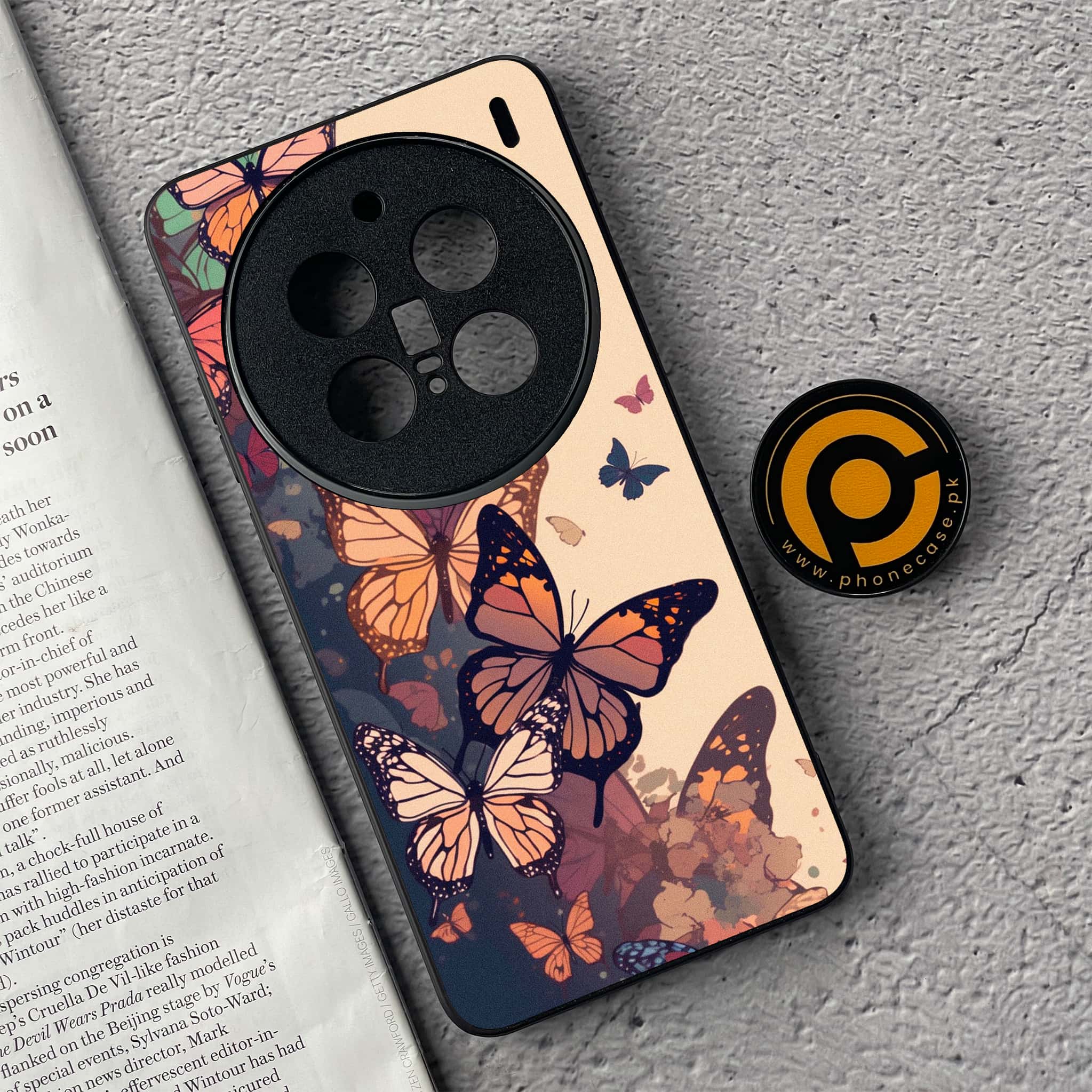 Vivo X200 Pro - Butterflies Design Series - Premium Metal  Printed soft Bumper shock Proof Case