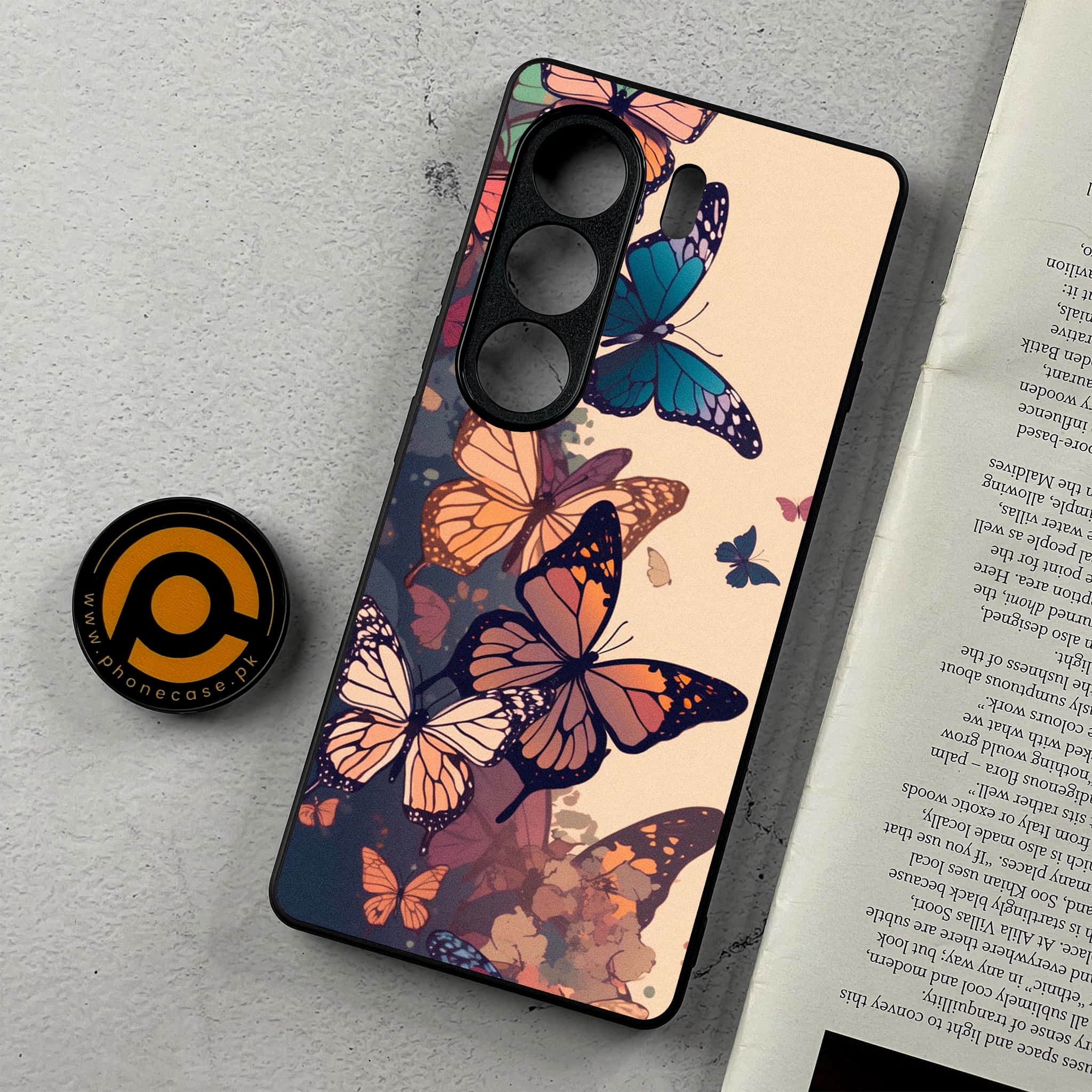 Tecno Camon 40 - Butterflies Design Series - Premium Metal Printed Soft Bumper Shockproof Case