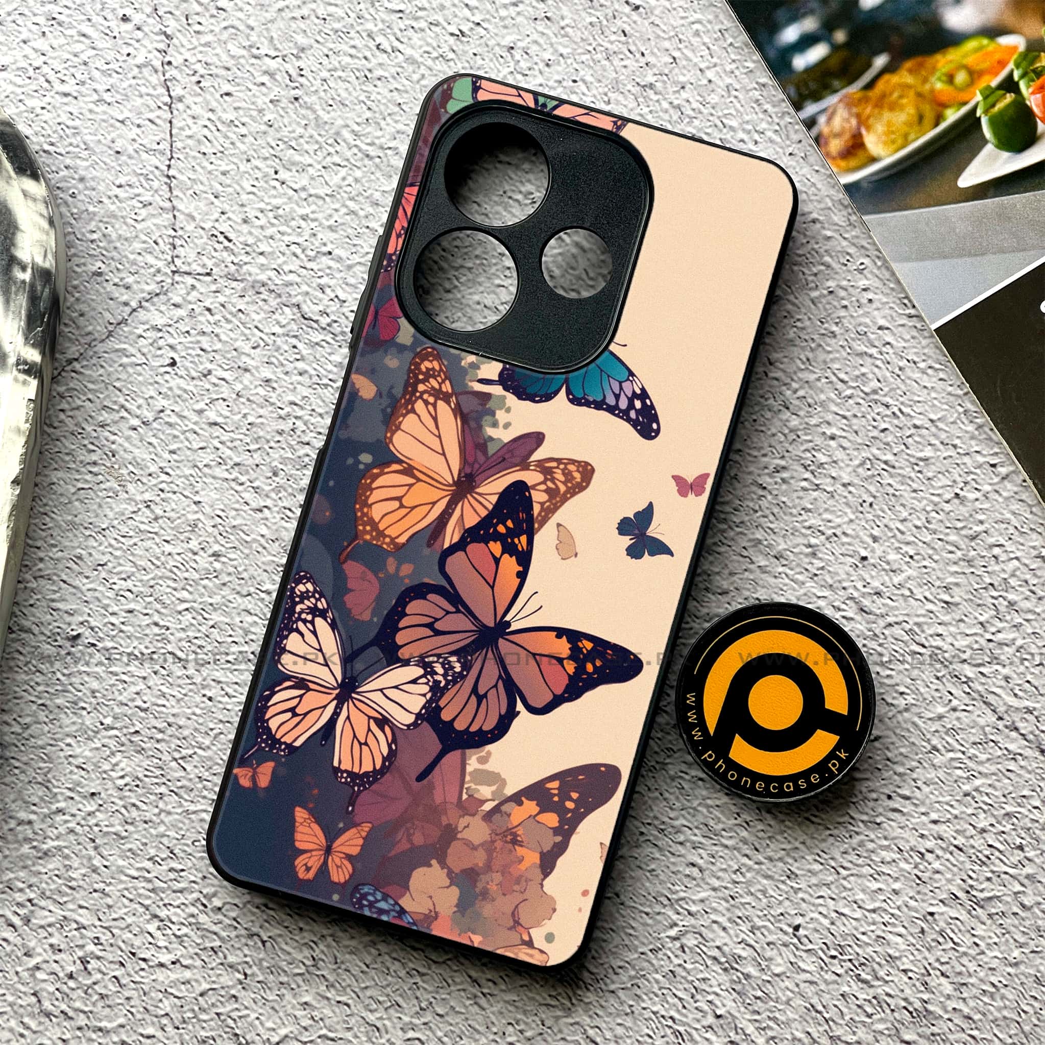 Oppo A5 Pro - Butterflies Design - Premium Metal Printed soft Bumper shock Proof Case  Biohazard Sign Series