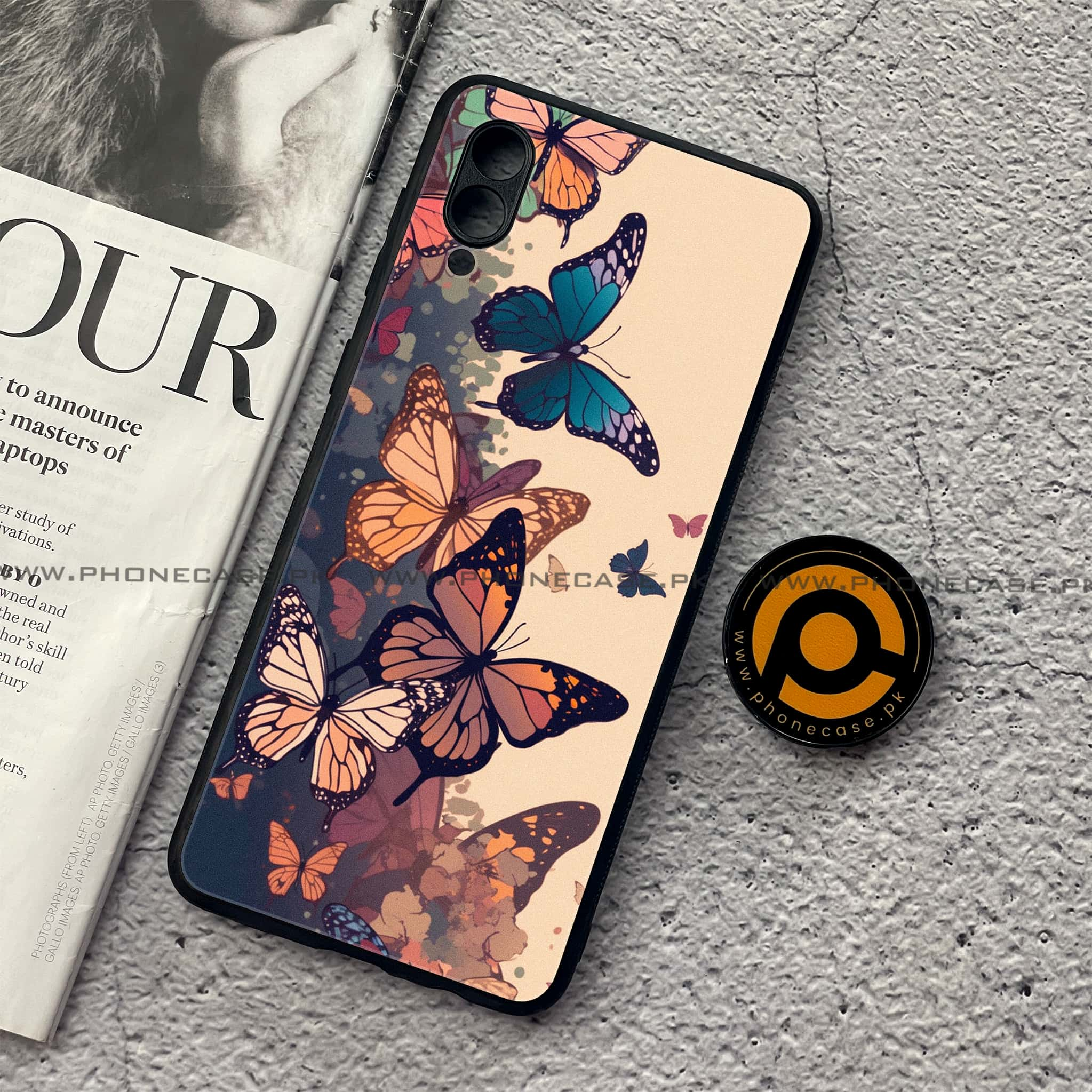 Samsung Galaxy A02 - Butterflies Design Series - Premium Printed Metal soft Bumper shock Proof Case