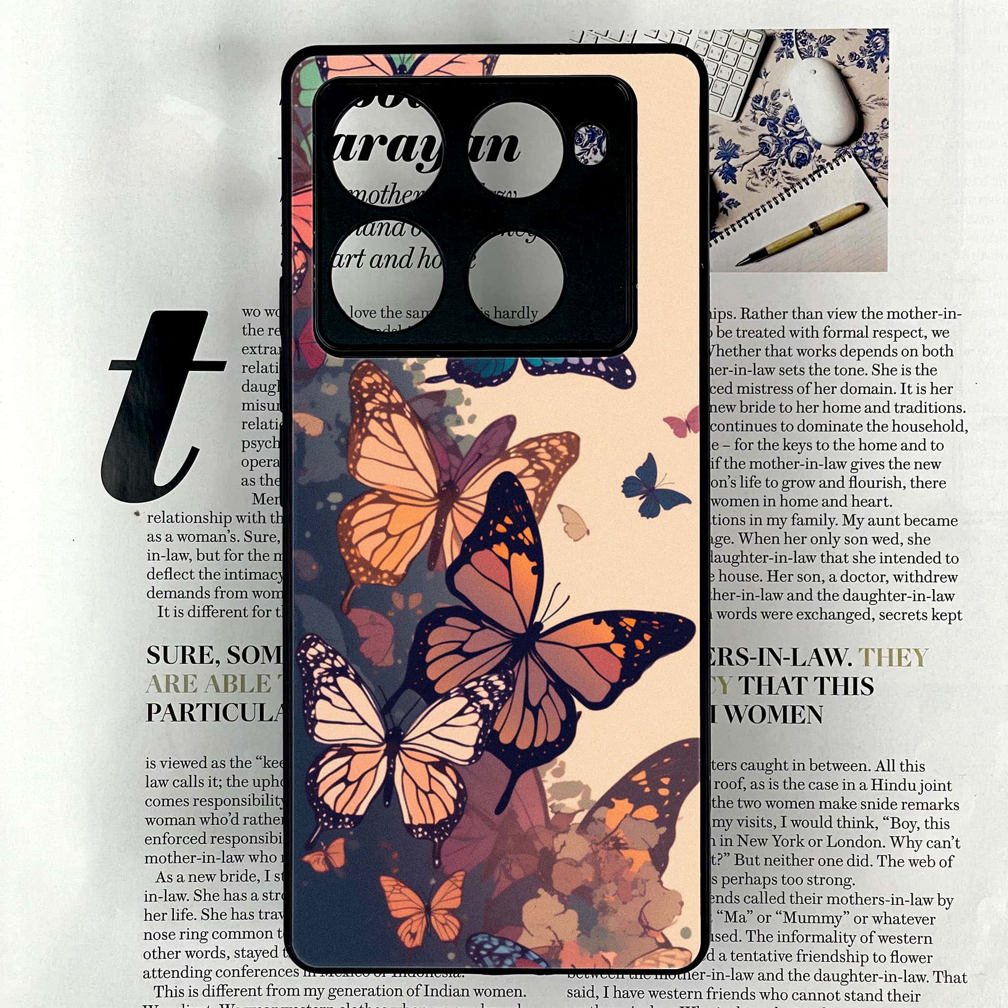 Infinix Note 40 Pro Plus - Butterflies Design Series - Premium Metal Printed soft Bumper shock Proof Case