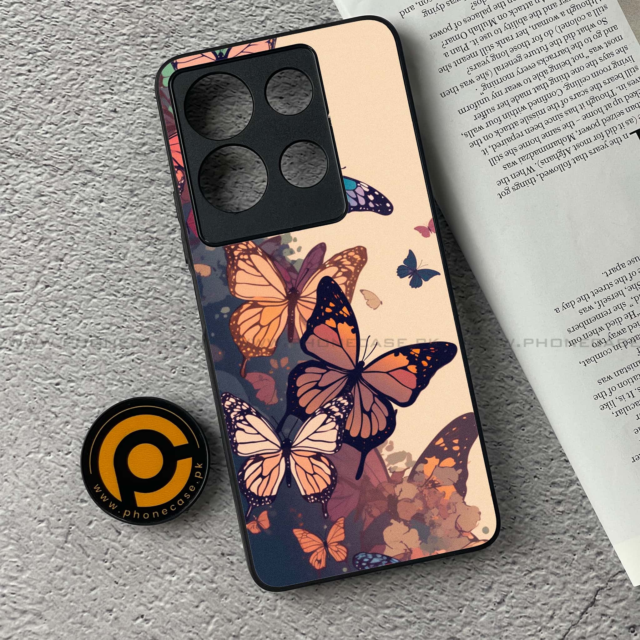Infinix Note 30 - Butterflies Design Series - Premium Printed Glass soft Bumper shock Proof Case