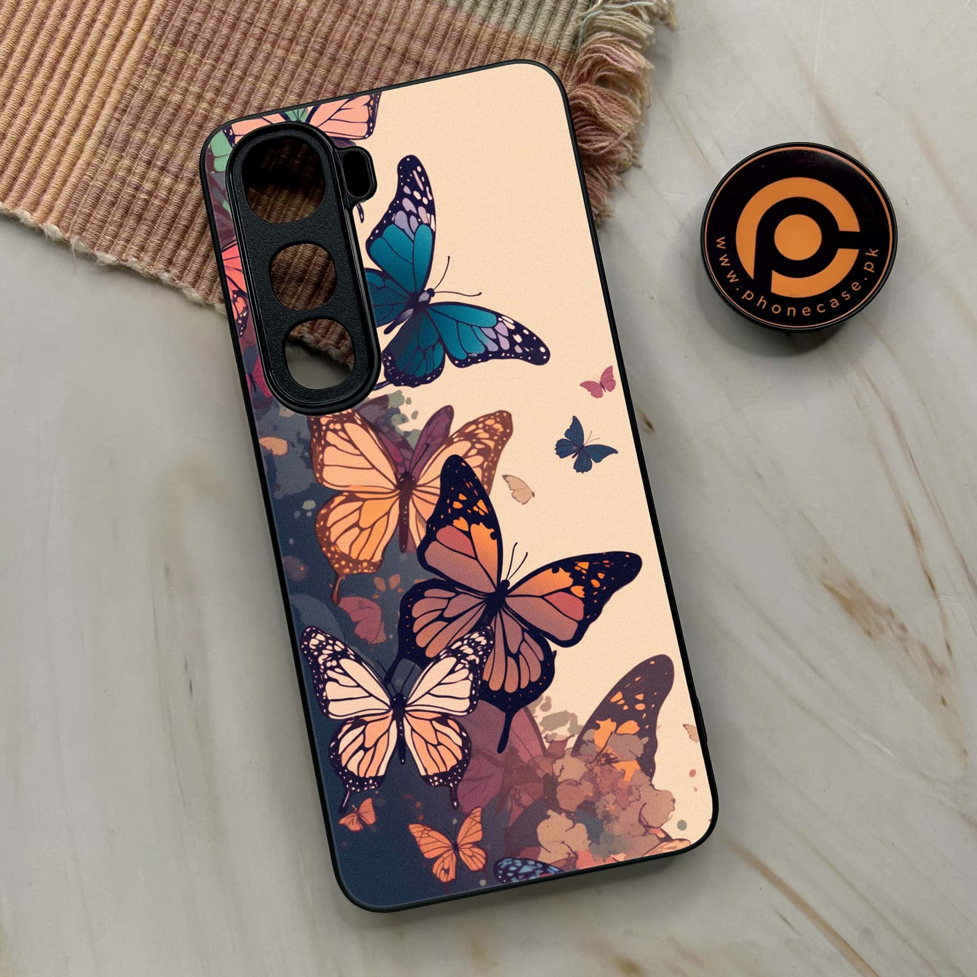 Vivo Y400 - Butterflies Design Series - Premium Metal Printed soft Bumper shock Proof Case