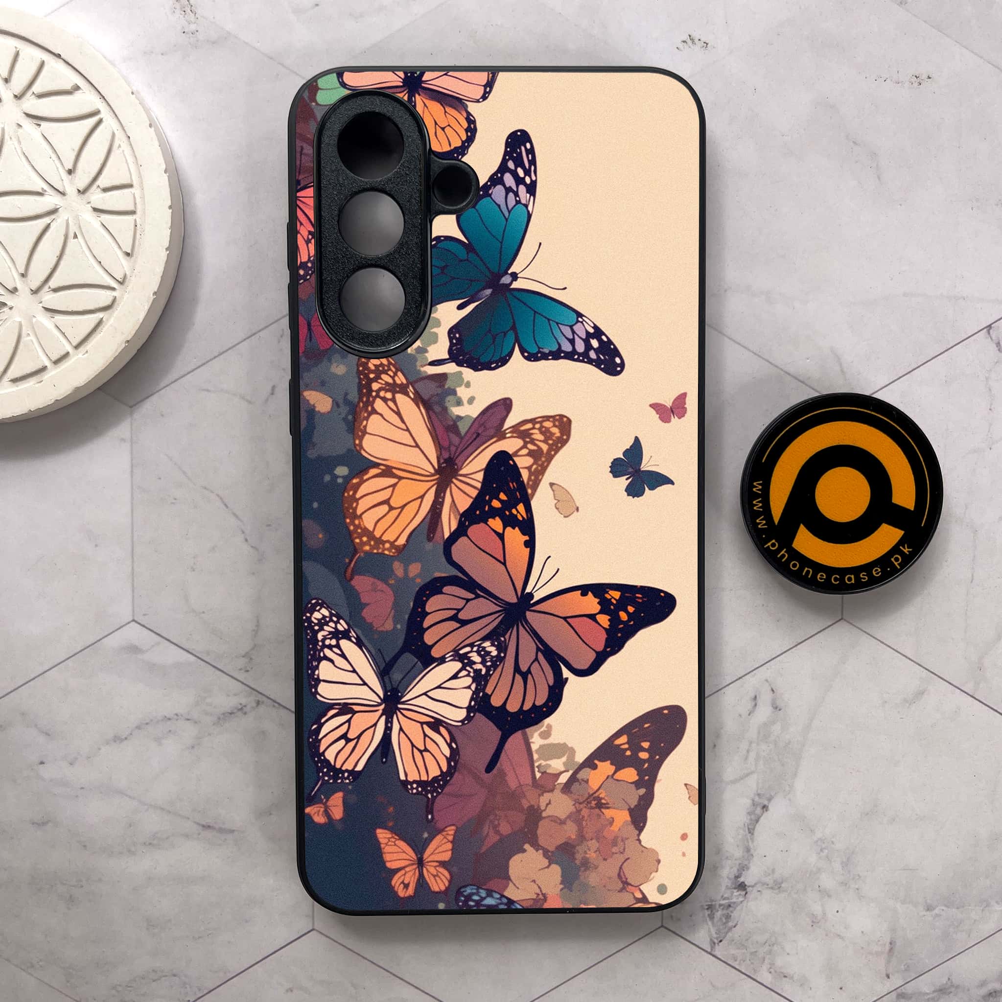 Samsung Galaxy A36 5G - Butterflies Design Series - Premium Metal Printed soft Bumper shock Proof Case